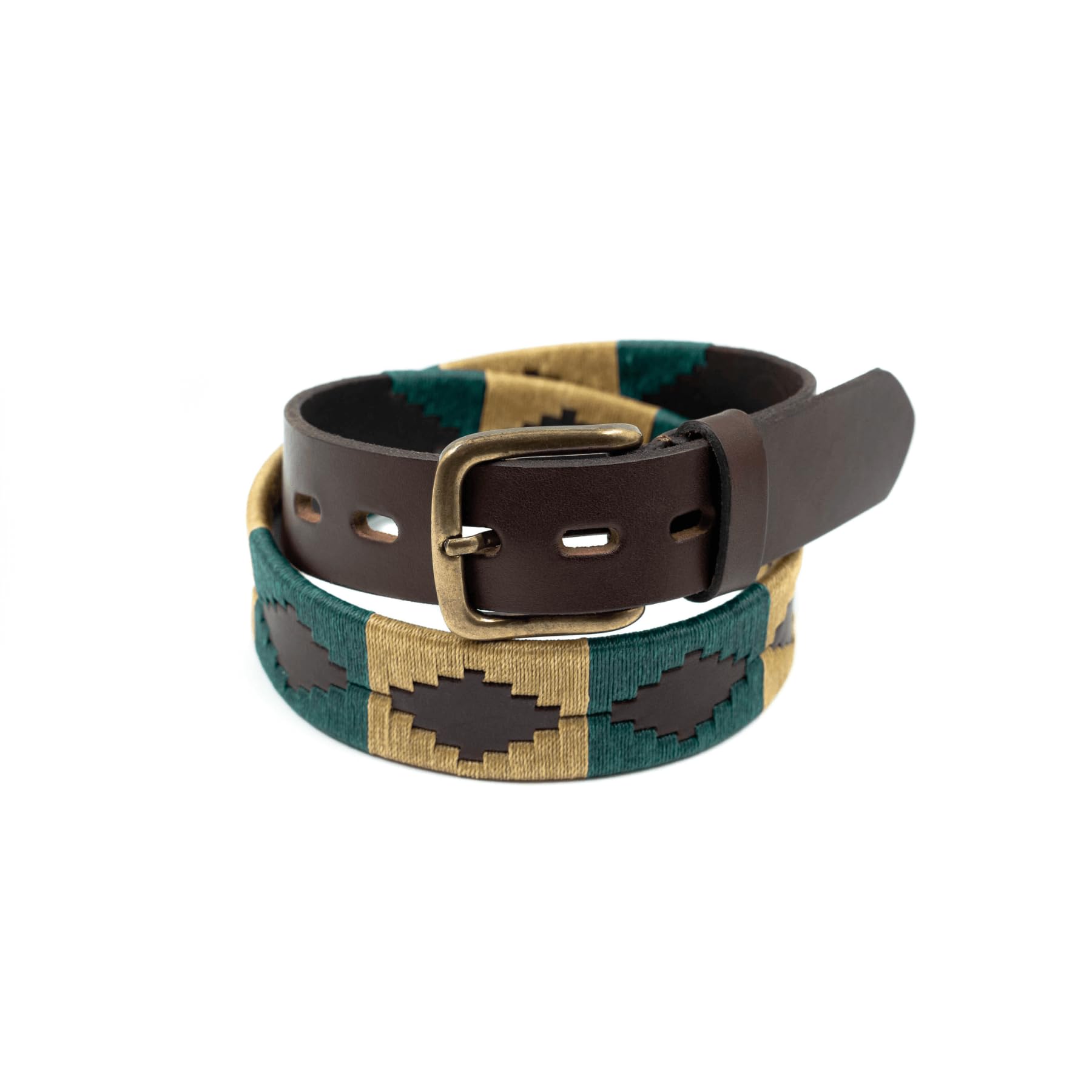 Hand-Stitched Genuine Leather Polo Belt for Men - Classic & Durable Fashion Accessory for Casual, Business & Formal Wear