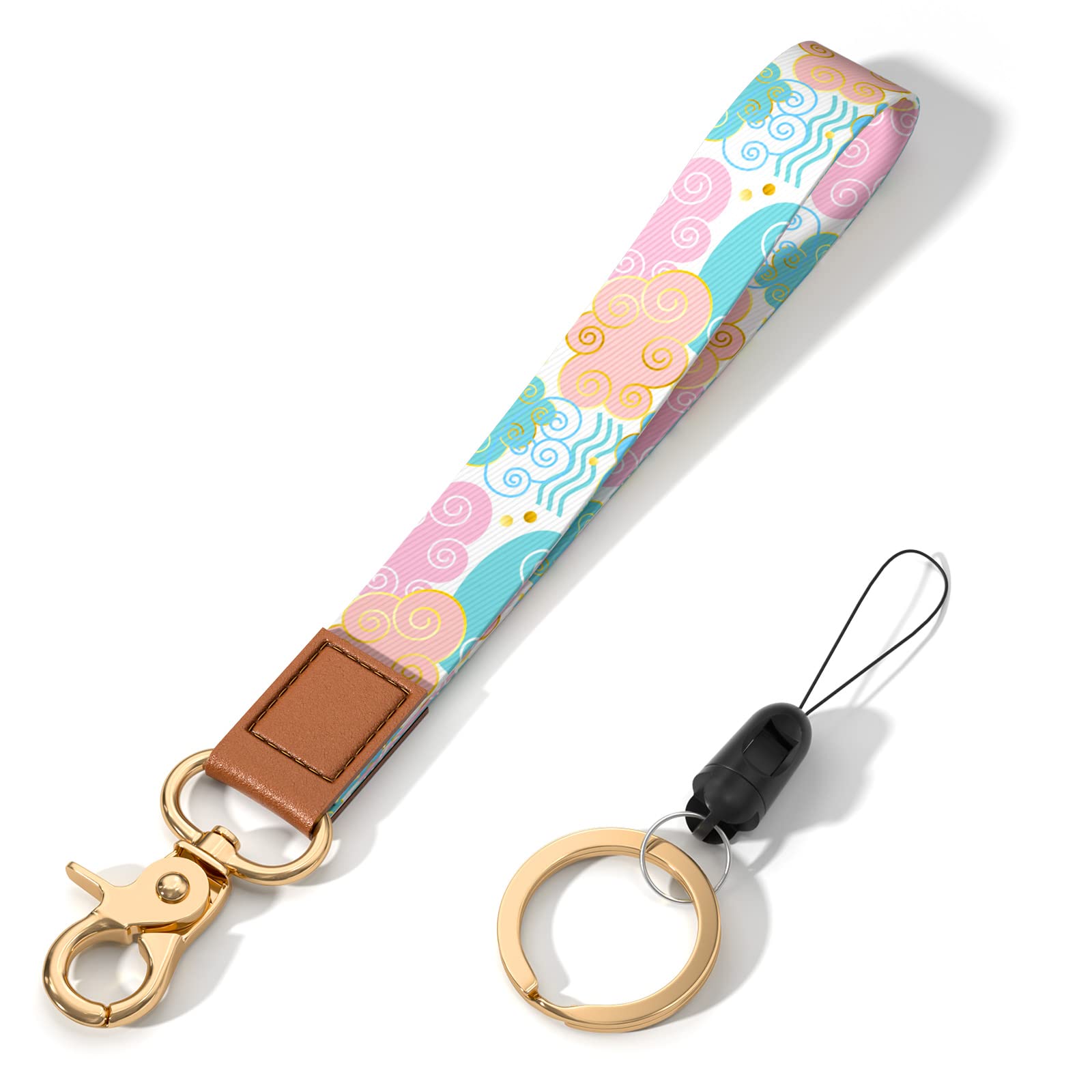 Stylish Wrist Lanyard Keychain for Women & Men - Secure Holder for Car Keys, ID Badges, Cards, Wallet & Phone - Perfect for Work, Travel & Outdoor Activities