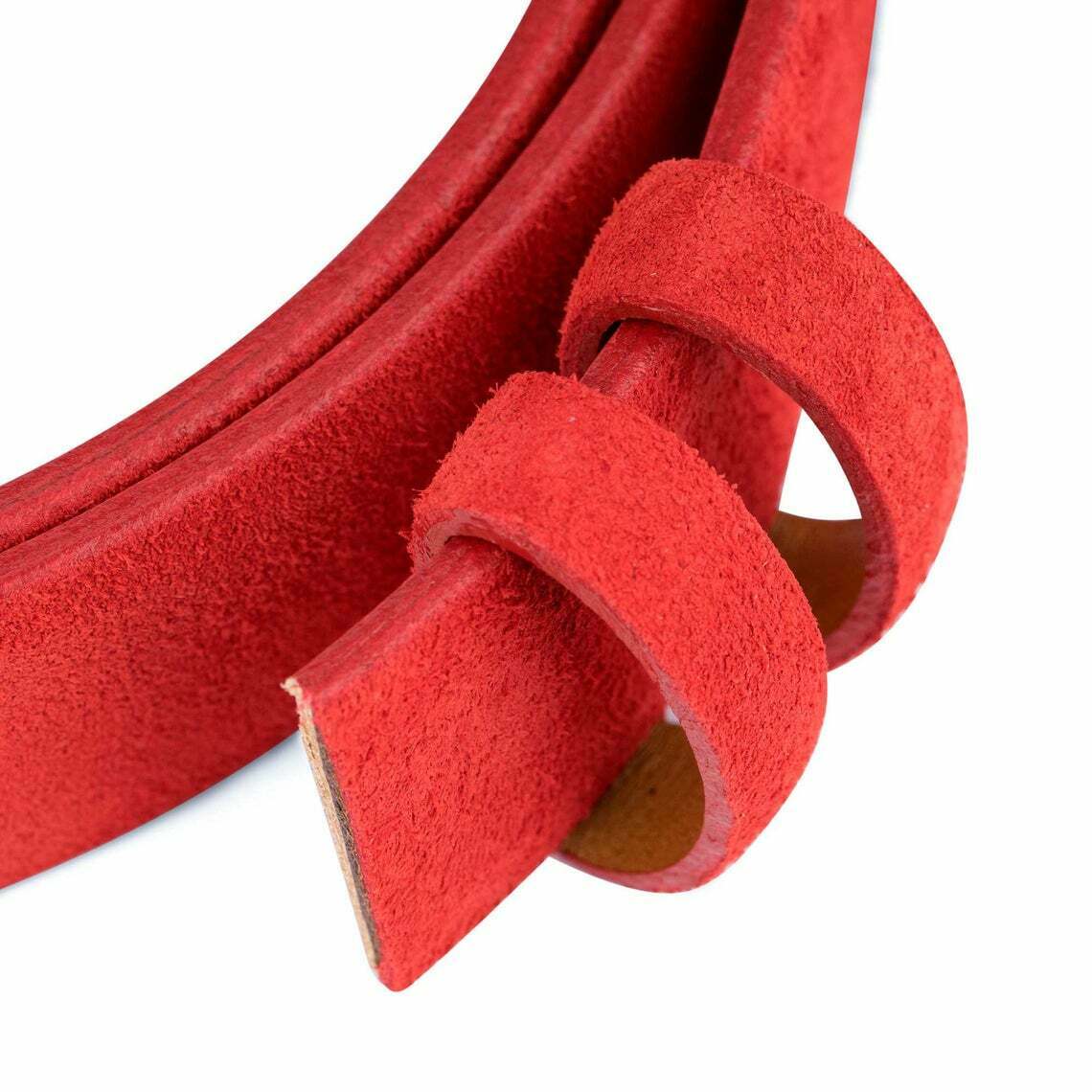 Premium 30mm Red Suede Belt Strap Replacement for Dunhill Belts - 100% Genuine Leather Unisex Accessory - Perfect for Casual, Office & Formal Wear