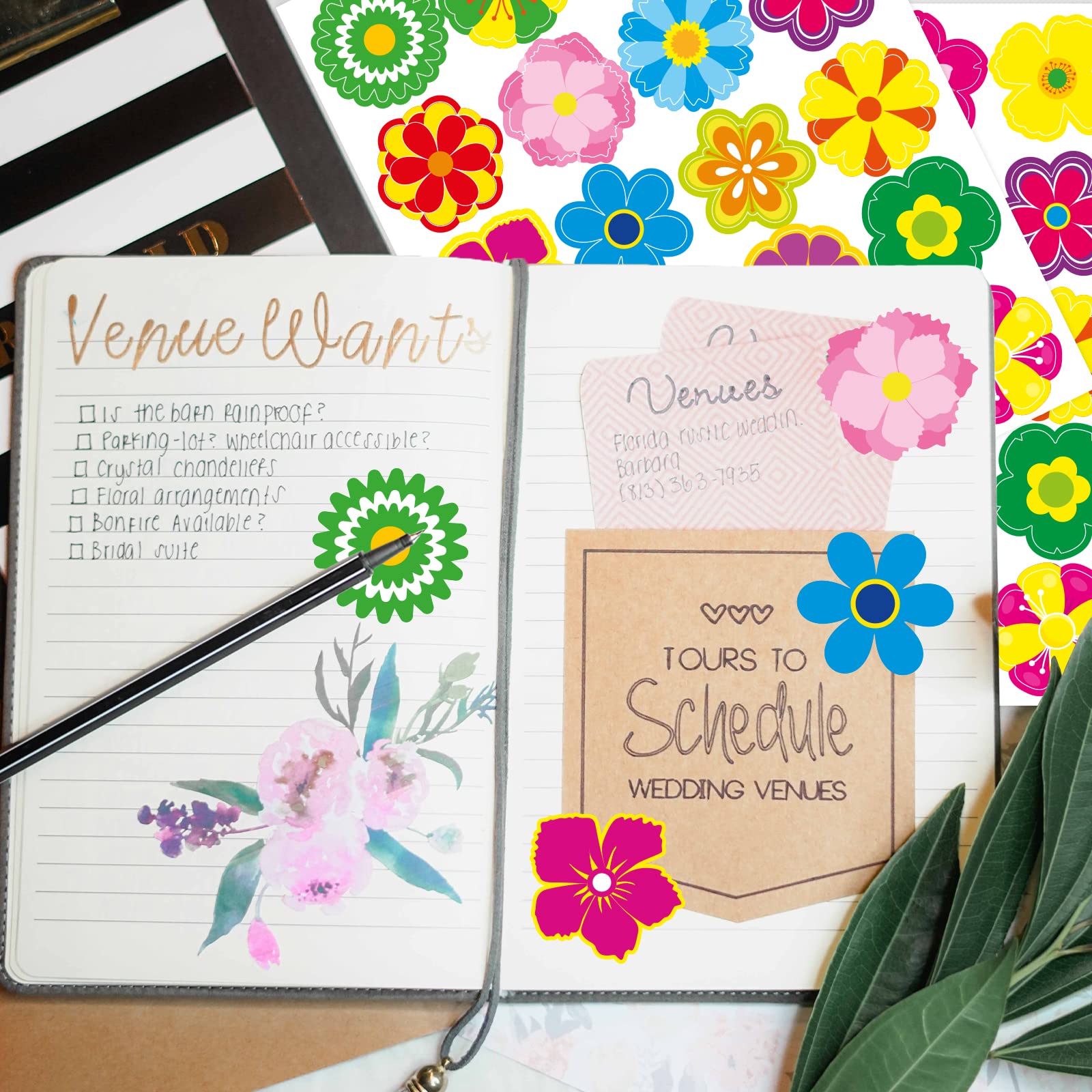 500pcs Spring Flower Stickers for Kids - Floral Decorative Stickers for Scrapbooking, Cards, Envelopes & DIY Crafts | Perfect for School Projects, Party Favors & Gift Wrapping