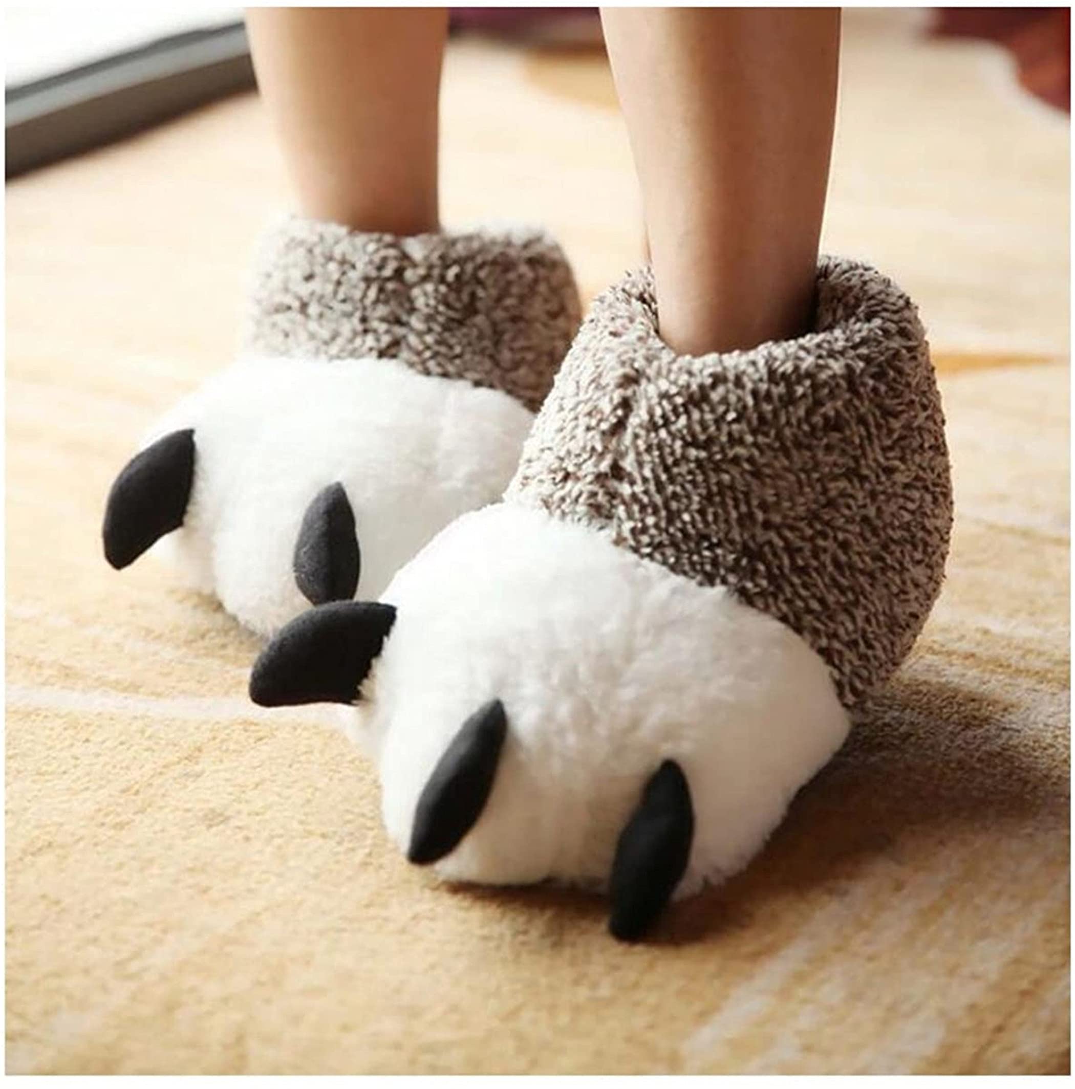 YILANLAN Women's Fuzzy Winter Slippers - Soft Warm Bear Paw House Shoes for Indoor Comfort, Cozy Home Wear & Cute Animal-Themed Gift Ideas