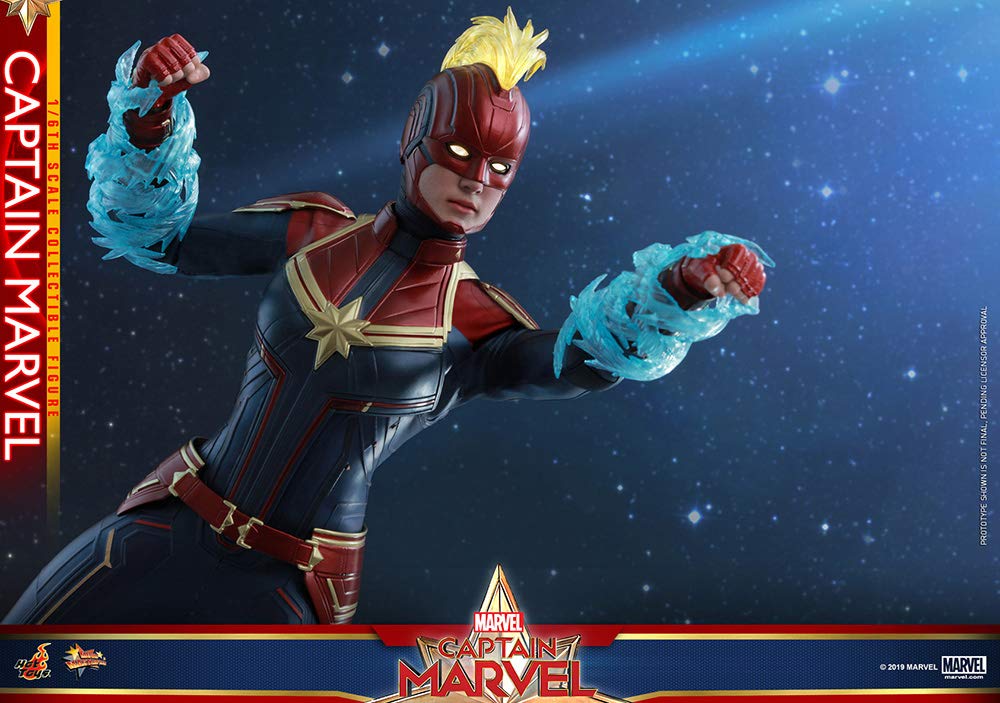 Hot Toys 1:6 Scale Captain Marvel Collectible Action Figure - Perfect for Marvel Fans, Cosplay & Display Collections