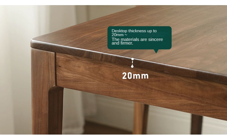 Premium Black Walnut Solid Wood Rectangular Dining Table - 6-Seater Rustic Farmhouse Style for Dining Room & Kitchen | Handcrafted Eco-Friendly Furniture