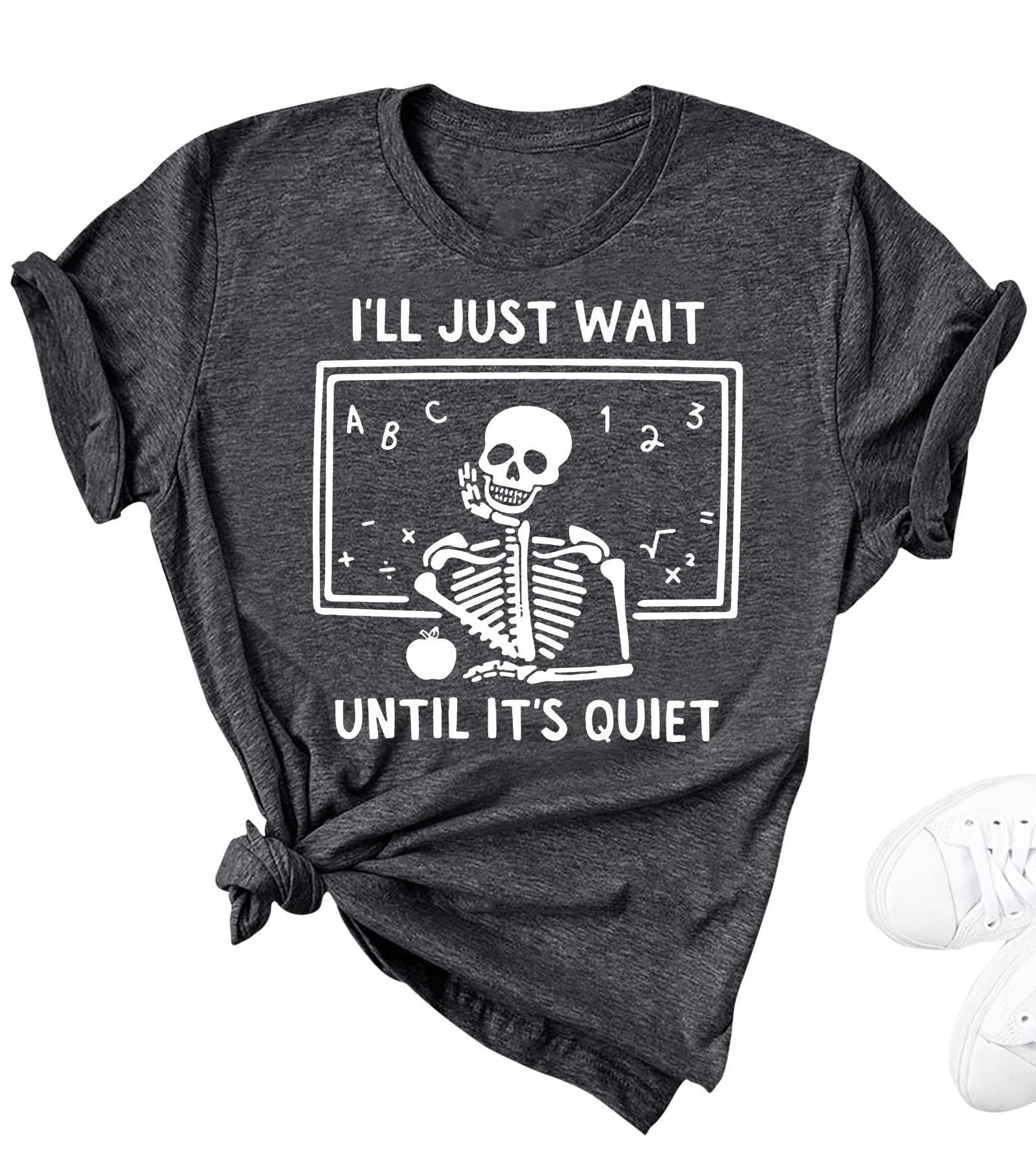 Funny Teacher T-Shirts for Women - Graphic Tees with Humorous Teacher Life Quotes - Soft Cotton Casual Shirts & Tops - Perfect for Classroom, Teacher Appreciation Week, and Everyday Wear