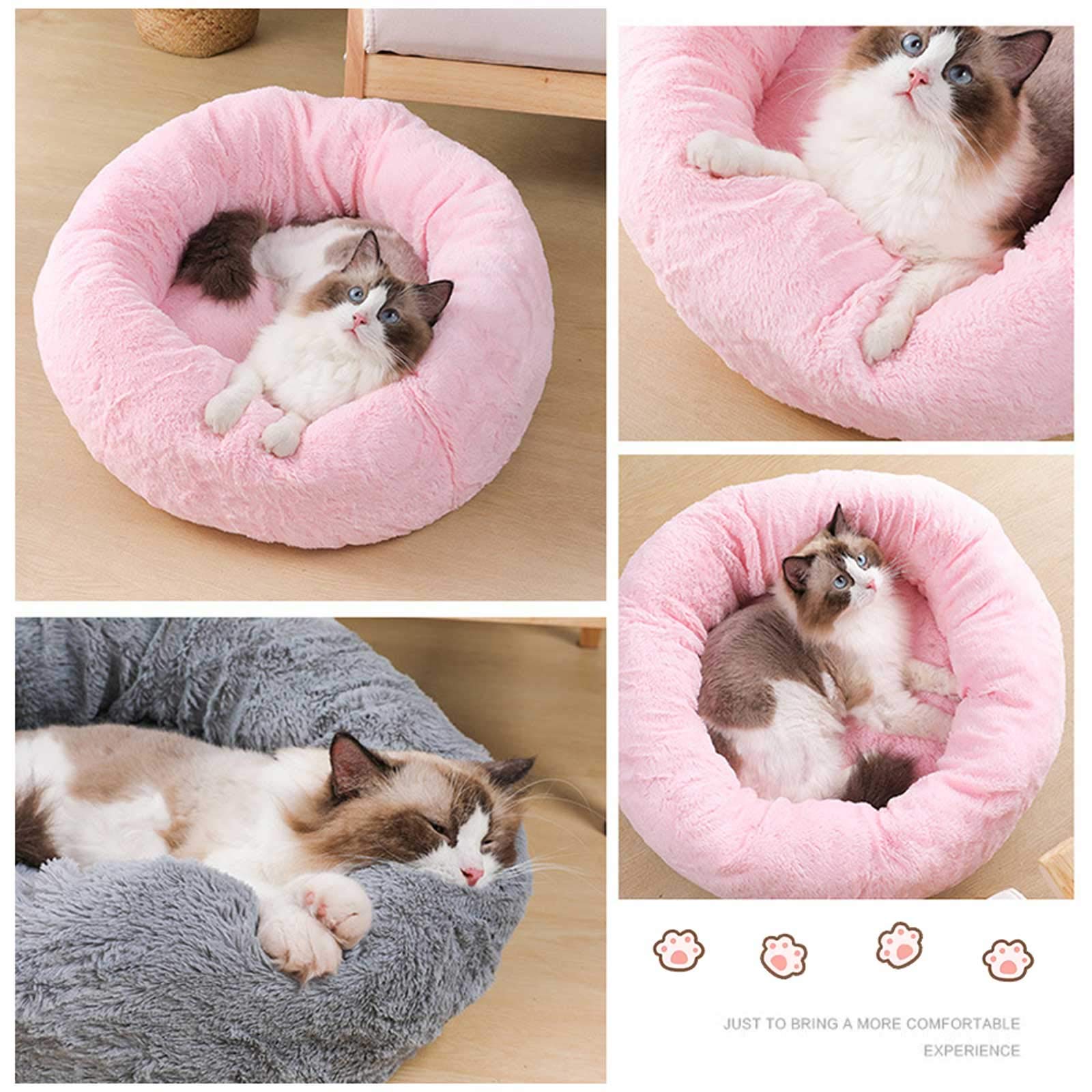 Washable Round Cat & Dog Bed for Cozy Pets