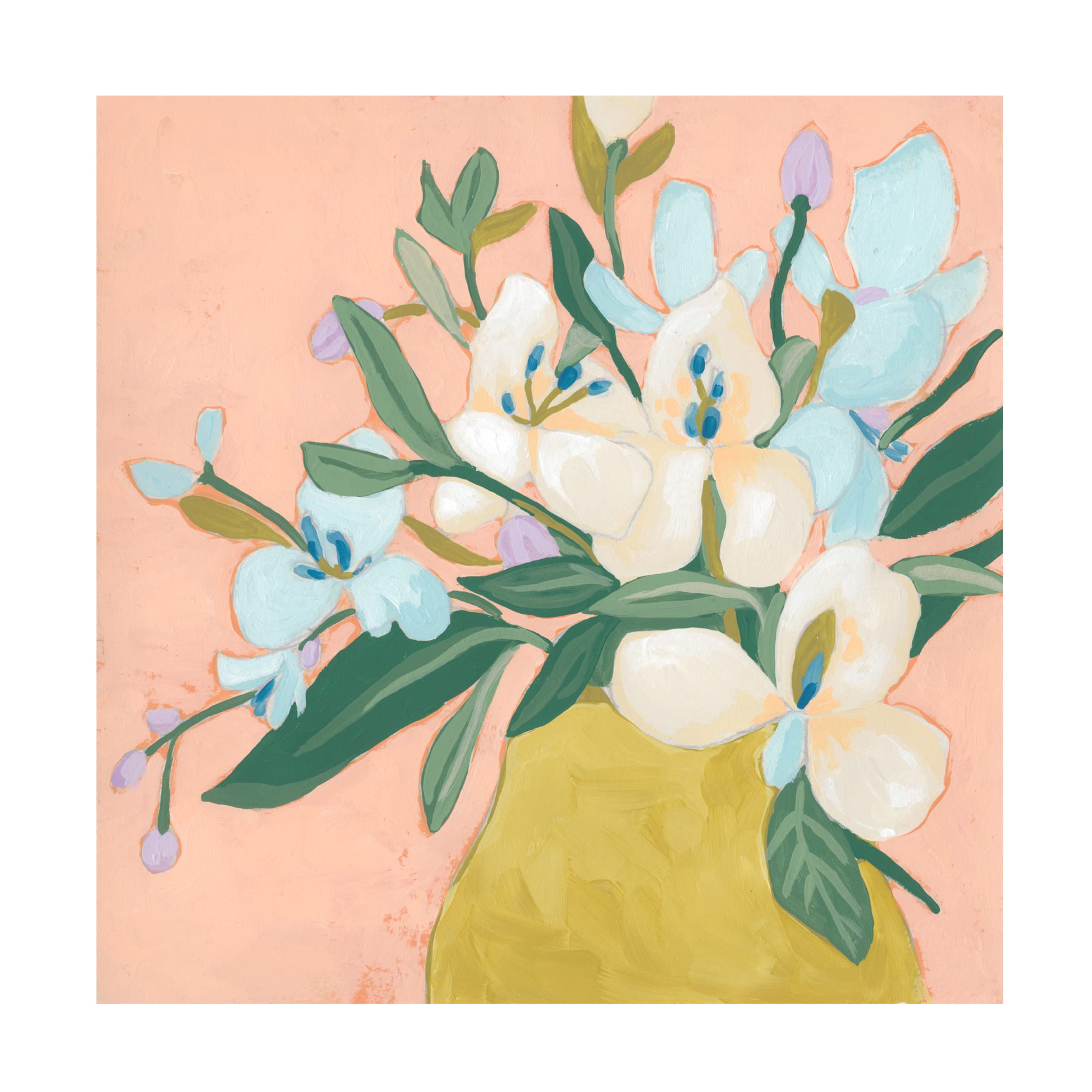 Floral Allure II Canvas Wall Art Print by June Erica Vess - Botanical Flower Painting for Living Room, Bedroom & Office Decor