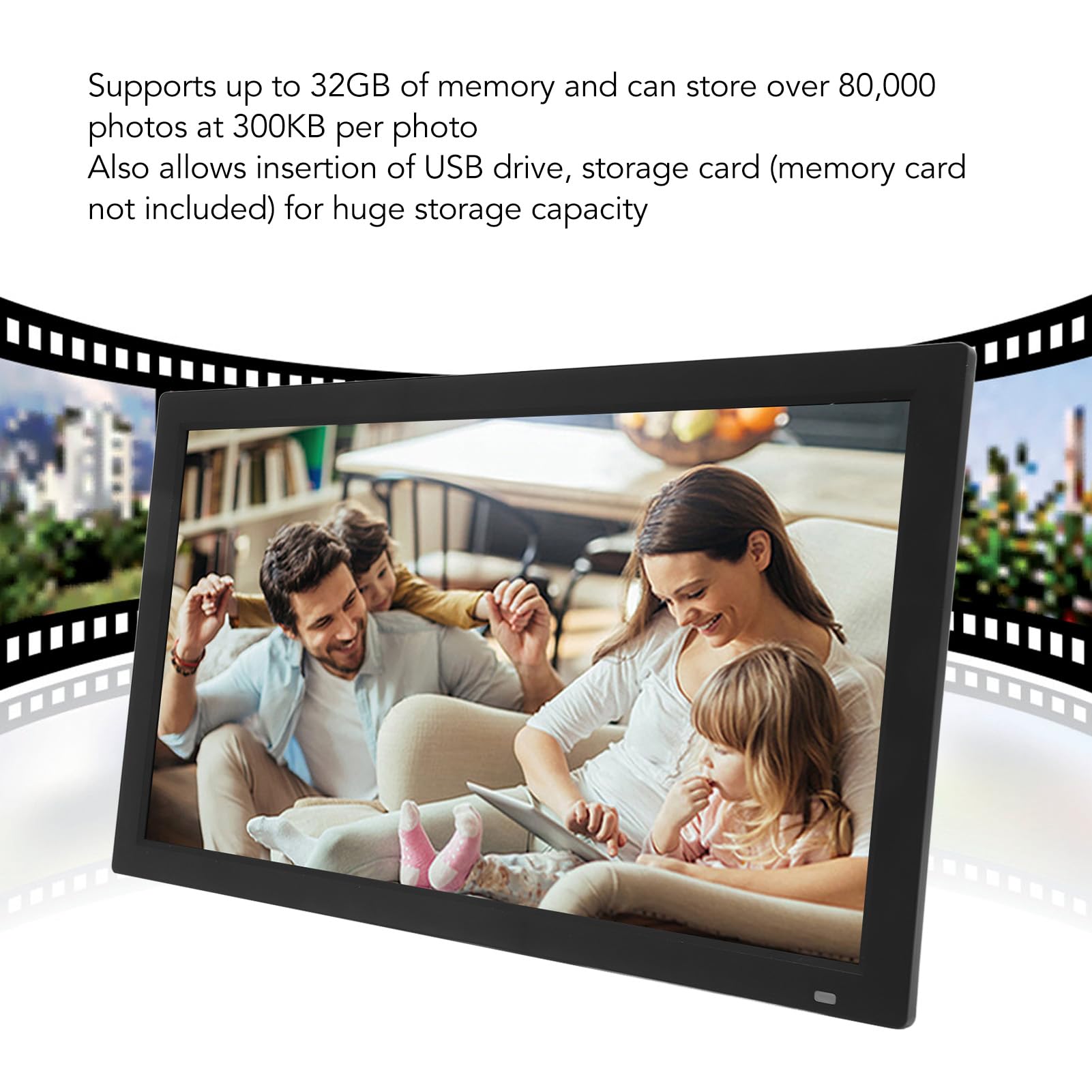 32GB Digital Picture Frame, 21.5 Inch Large HD Digital Photo Frame with 1920x1080 FHD Display & Remote Control - Electronic Picture Frame for Home Decor, Gift, Office, Wedding, Christmas (UK Plug) - Perfect for Displaying Family Photos and Digital Art