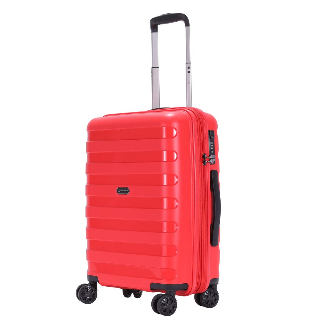 GinzaTravel 20 Inch Lightweight Expandable Hardside Spinner Luggage - Anti-Scratch PP Material, Durable Wheels & Wear-Resistant Carry-On Suitcase for Business Travel, Weekend Getaways & Airplane Use