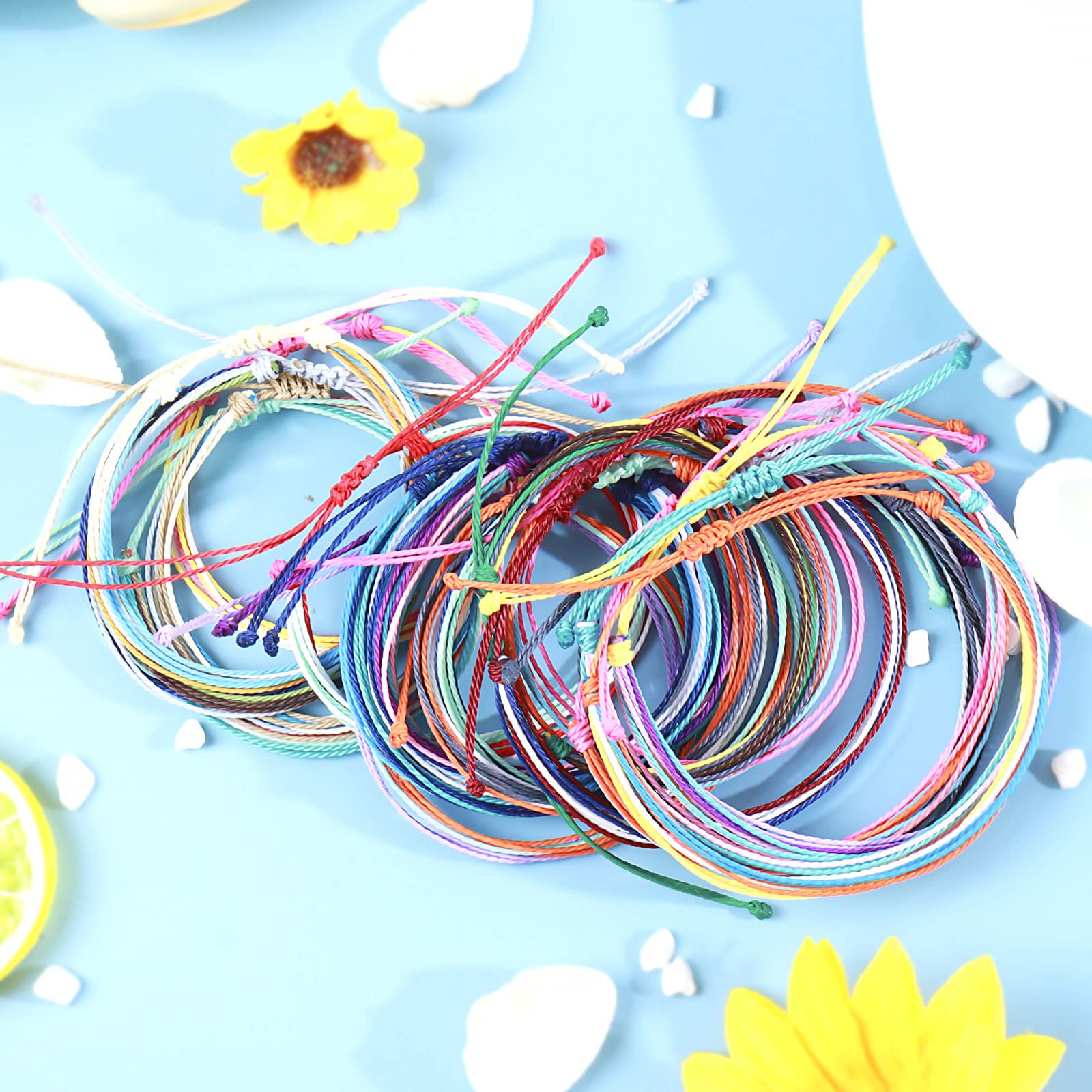 Trendy Adjustable String Bracelets for Women - Waterproof Friendship & Ankle Bracelets - Perfect for Summer, Beach, Surfing & Outfits - Great Gift Idea & Stocking Stuffers