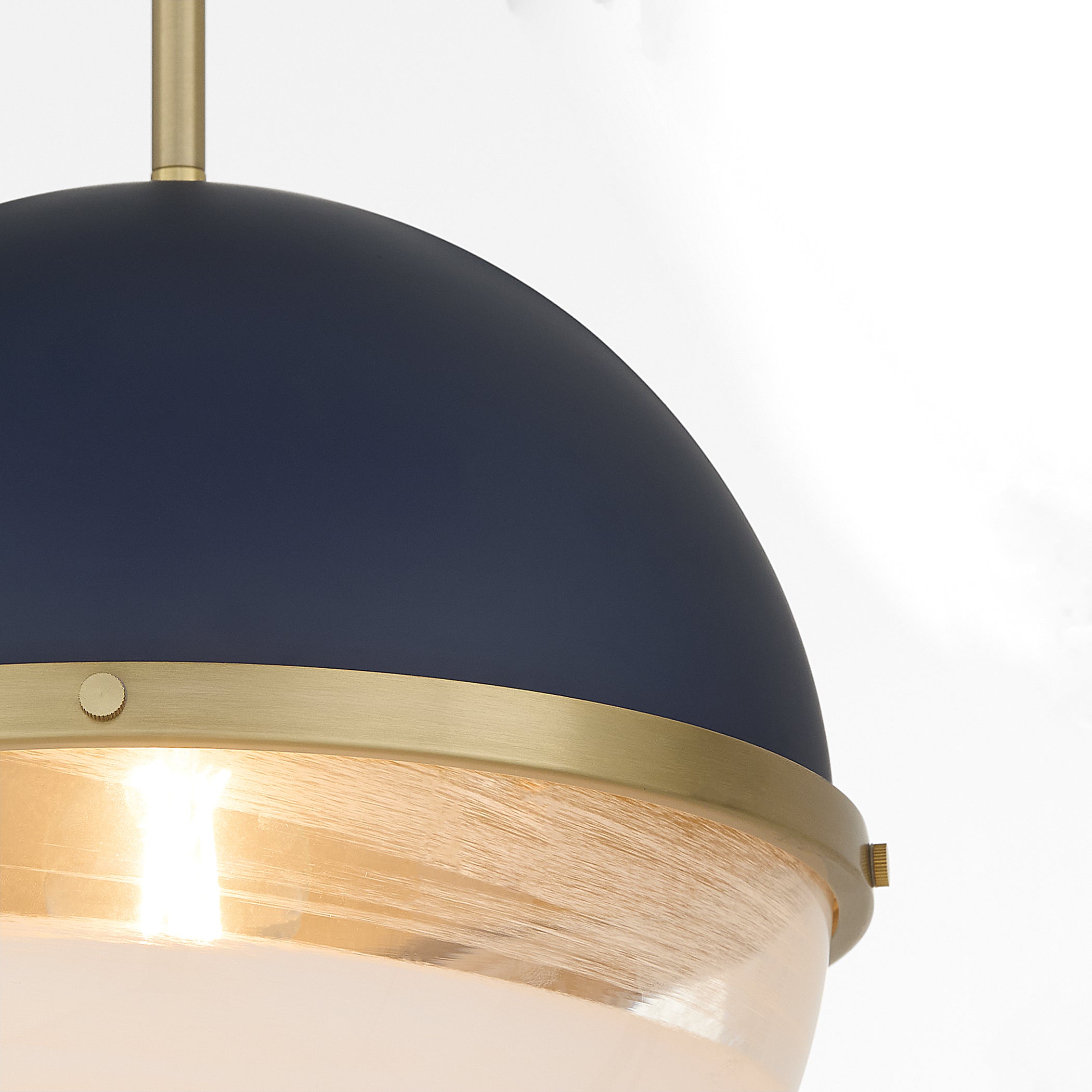 Vintage Blue Glass Pendant Light with Aged Brass Finish - Perfect for Kitchen Island, Dining Room, or Bedroom Lighting