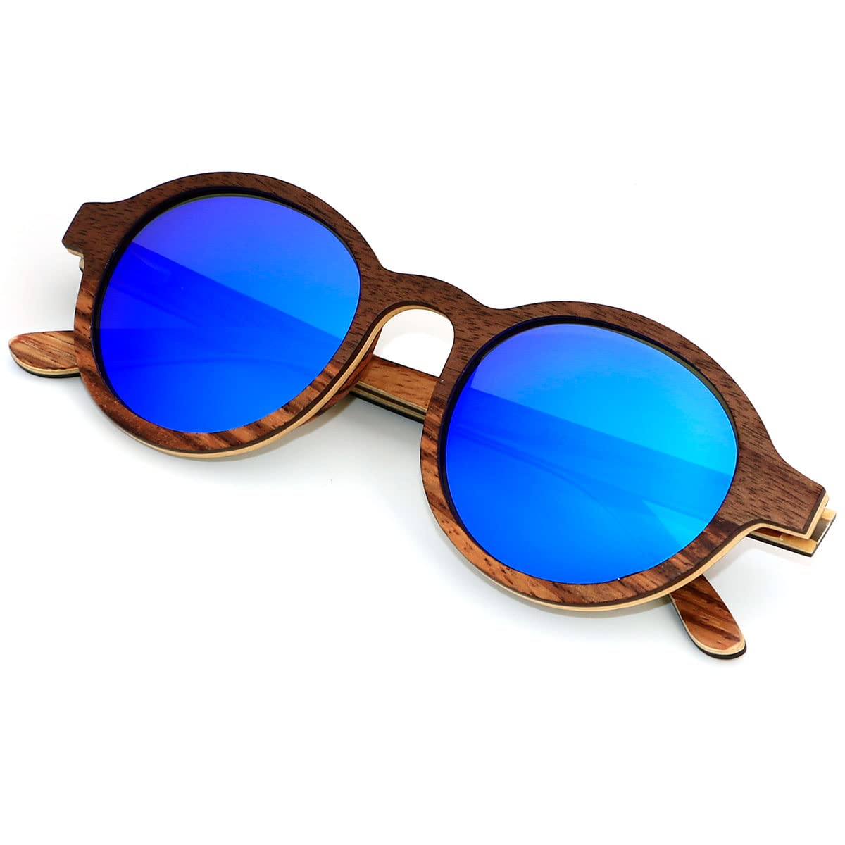 **ANDWOOD Polarized Wooden Sunglasses for Men & Women - UV Protection, Bamboo Frame, Lightweight & Stylish - Perfect for Outdoor Activities, Beach, Driving & Fashion**