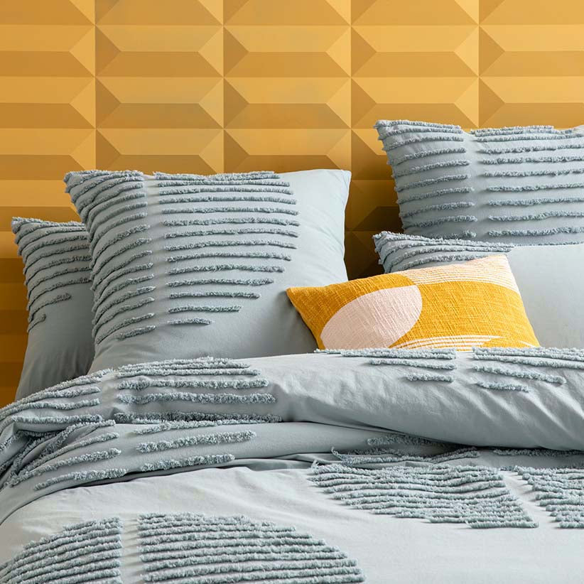 Barlow Seafoam Quilt Cover Set King Size - Luxury 100% Cotton Bedding Set with Pillowcases - Perfect for Master Bedroom, Guest Room & Hotel Use