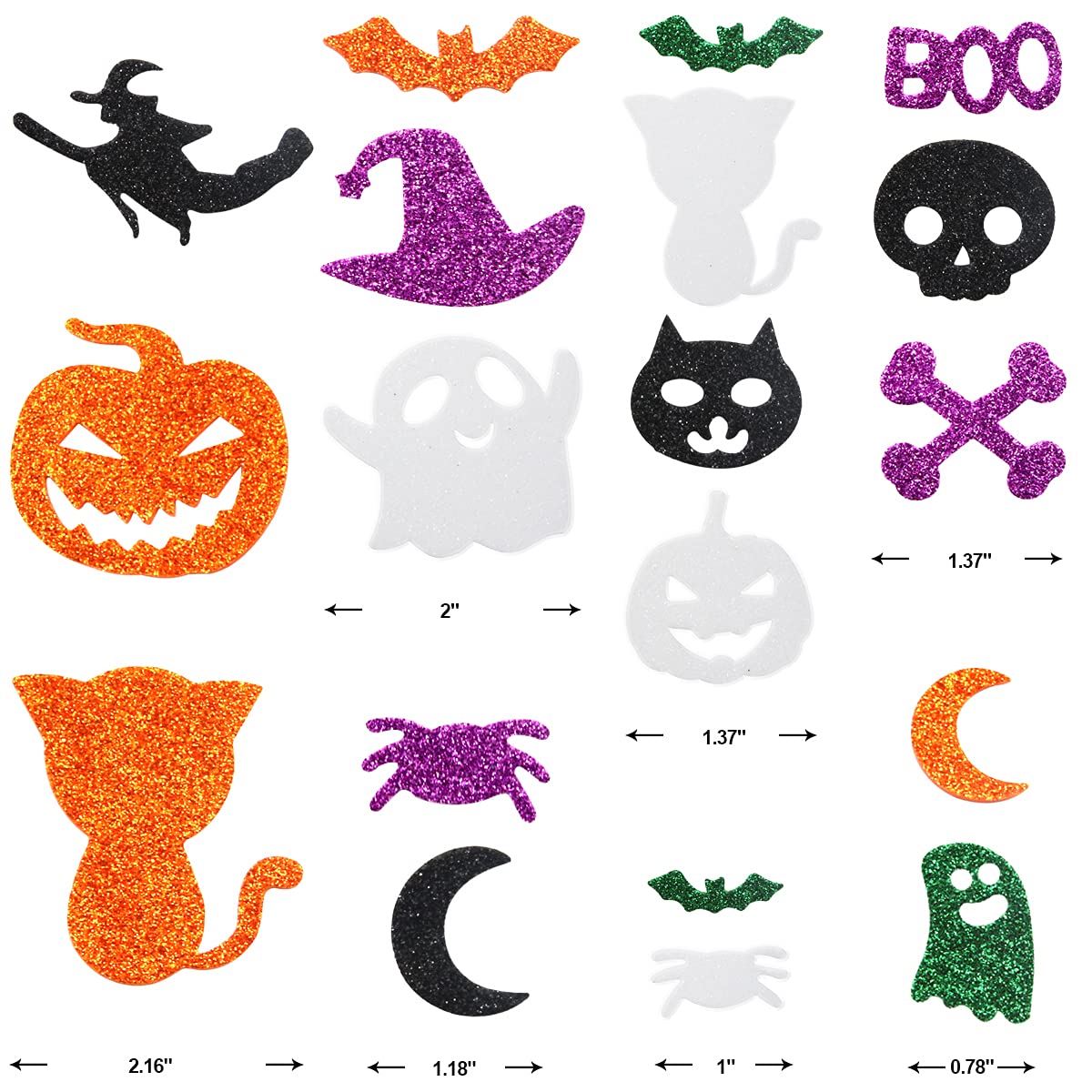 Halloween Foam Stickers for Kids Crafts - 500 Pcs Glitter Stickers for DIY Art Projects, Party Favors & Holiday Decorations - Perfect for Classroom Activities, Scrapbooking & Pumpkin Decorating