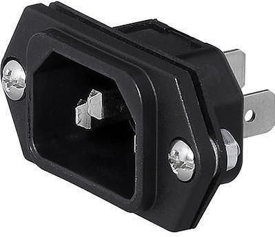 6100.3300 C14/M Inlet IEC Screw Mount 1/4 QC Power Connector - Perfect for Industrial Equipment, Medical Devices & Audio/Video Applications