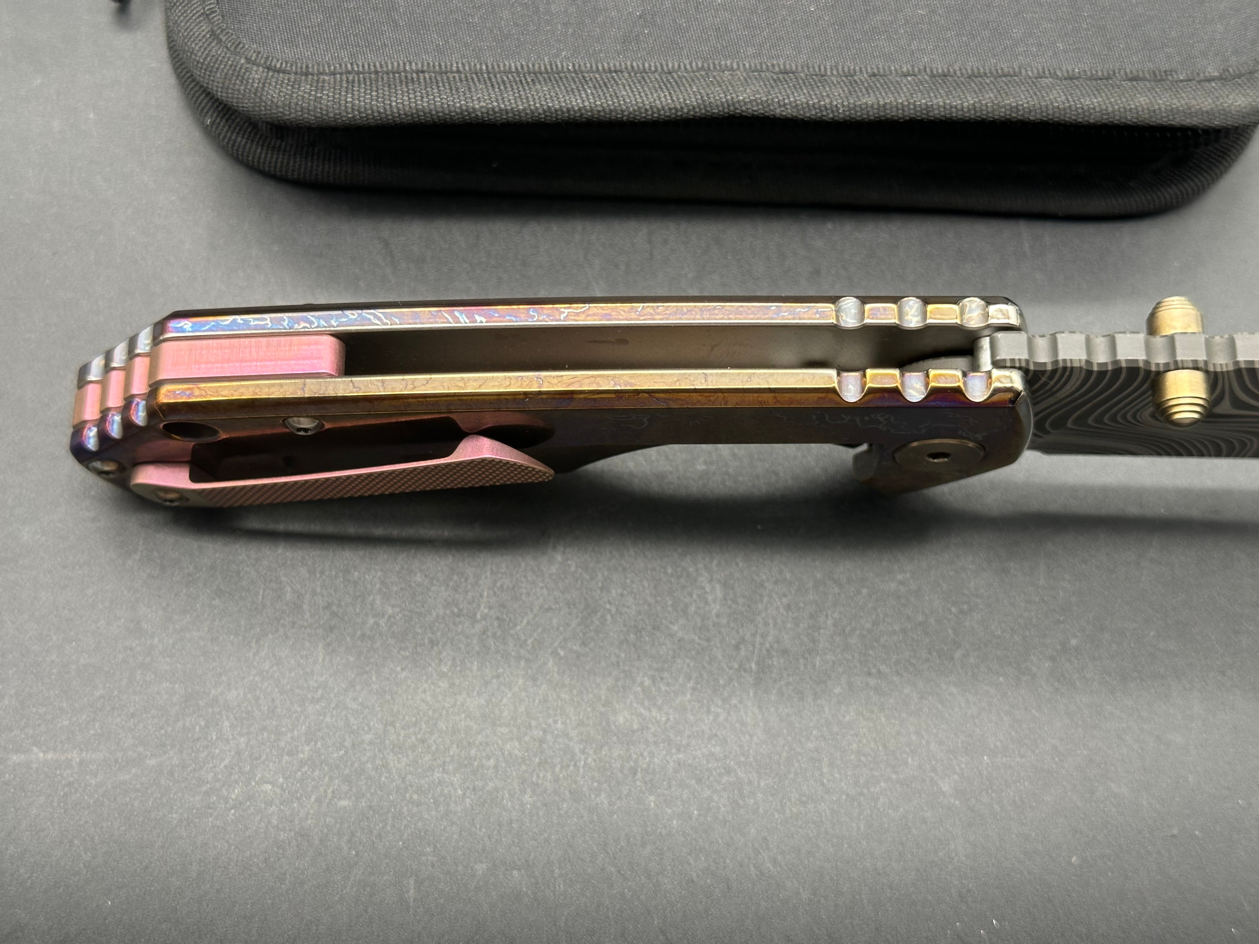 Eafengrow EF906 Custom Zuri Titanium Frame Knife with Colorized Hardware, Backspacer & Clip - Premium EDC Folding Knife for Outdoor, Camping & Everyday Carry