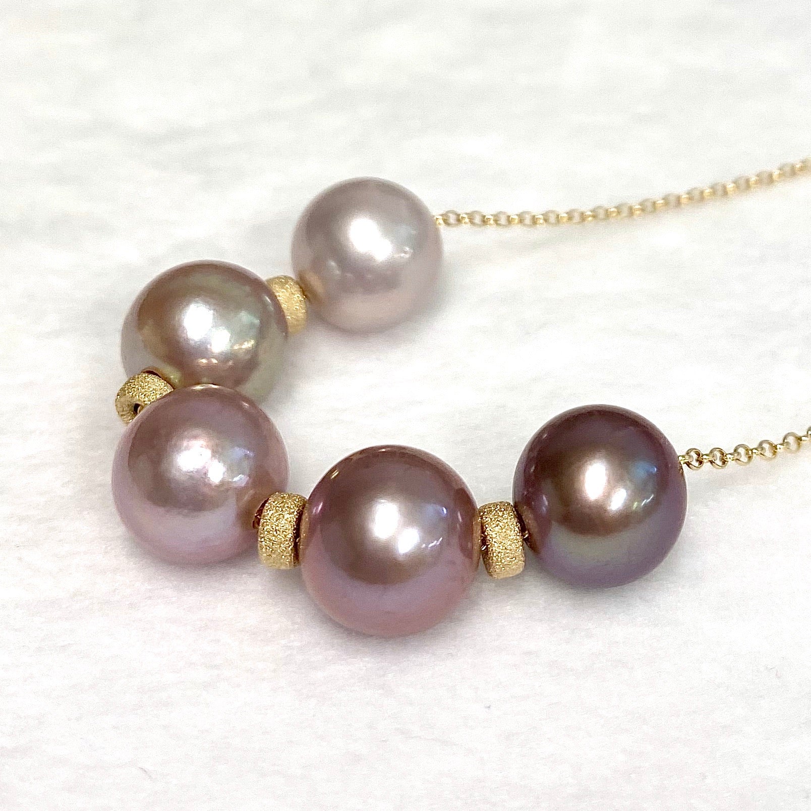 AURA Edison Pearls Ombré Necklace - Elegant Gradient Pearl Jewelry for Women, Perfect for Weddings, Parties & Special Occasions