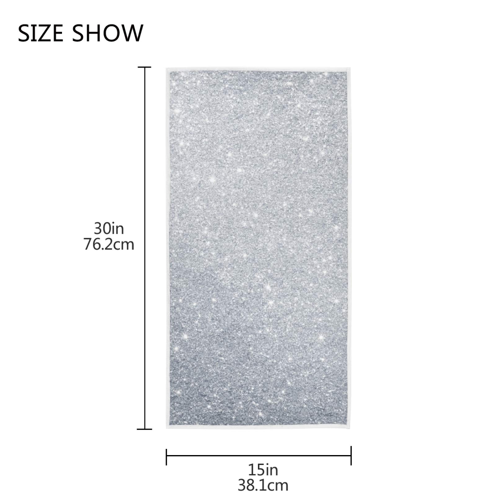 ALAZA Premium Shiny Silver Hand Towels - Ultra Absorbent Soft Bathroom Towels for Face, Gym & Spa - Decorative Guest Towels (30x15 Inches) - Perfect for Luxury Bathrooms, Hotels & Home Decor