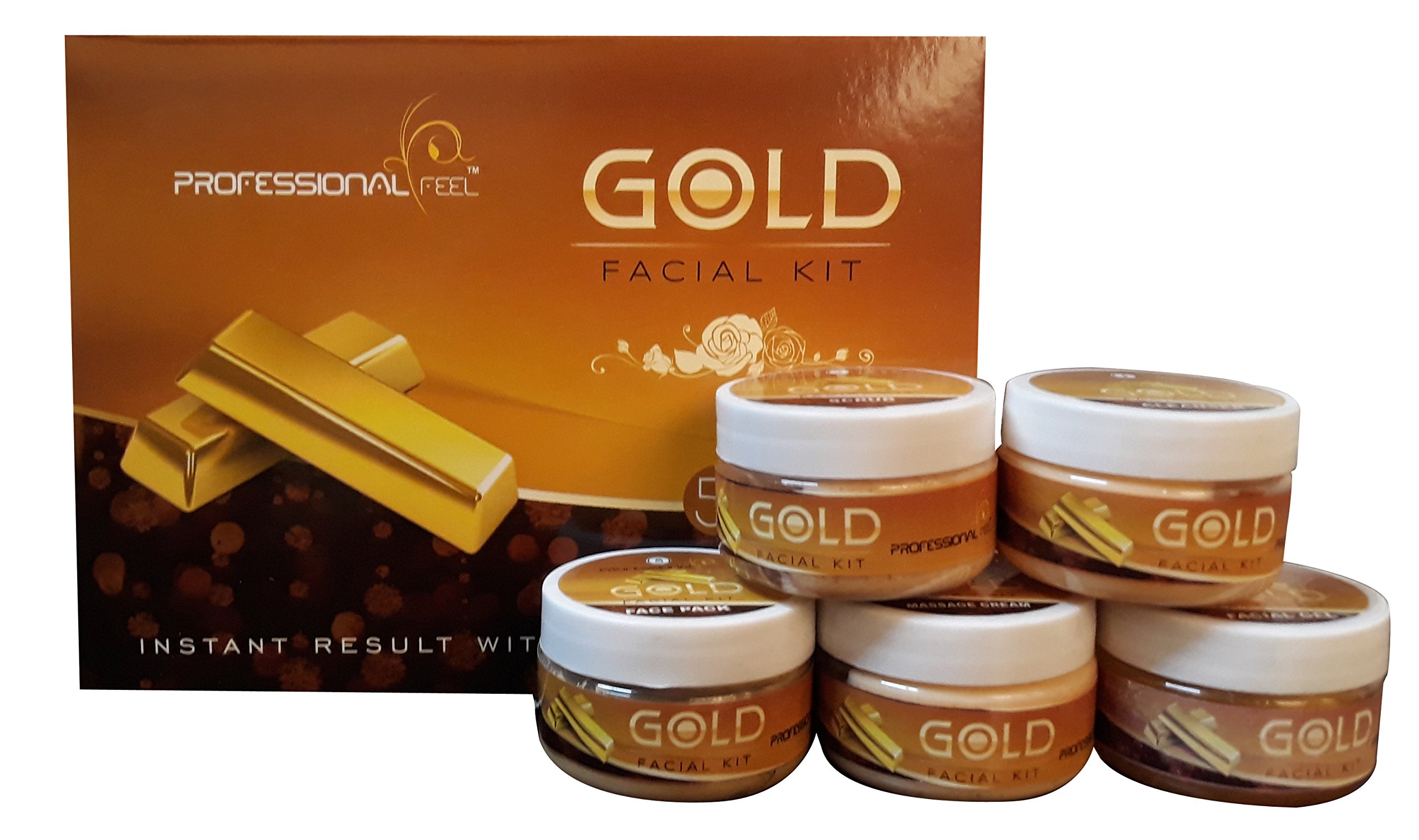 Premium Gold & Fruit Extract Facial Kit Set - 5 Piece Combo (250g x 2) for Glowing Skin Care & Spa Treatment at Home