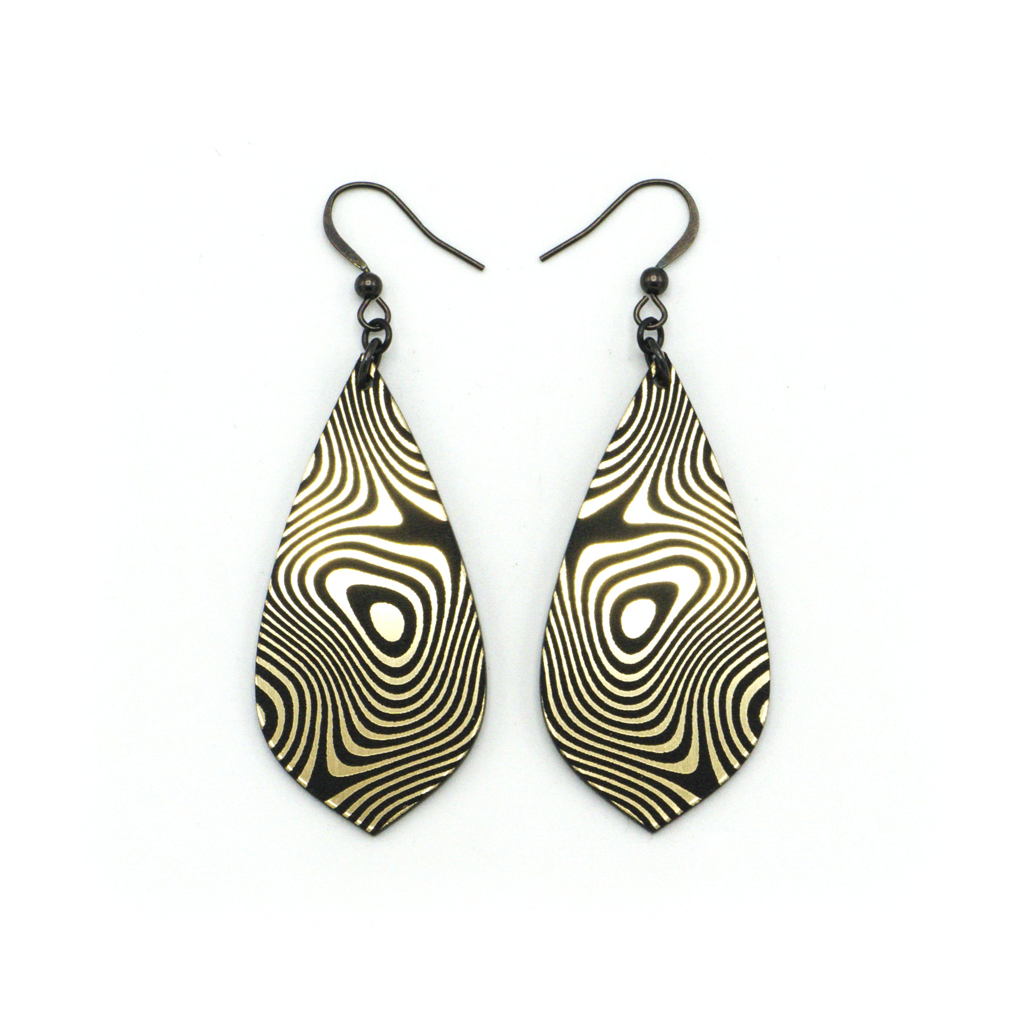 Stylish Acrylic Earrings - Brushed Gold & Black Gem Point Design for Women | Perfect for Parties, Weddings & Everyday Wear