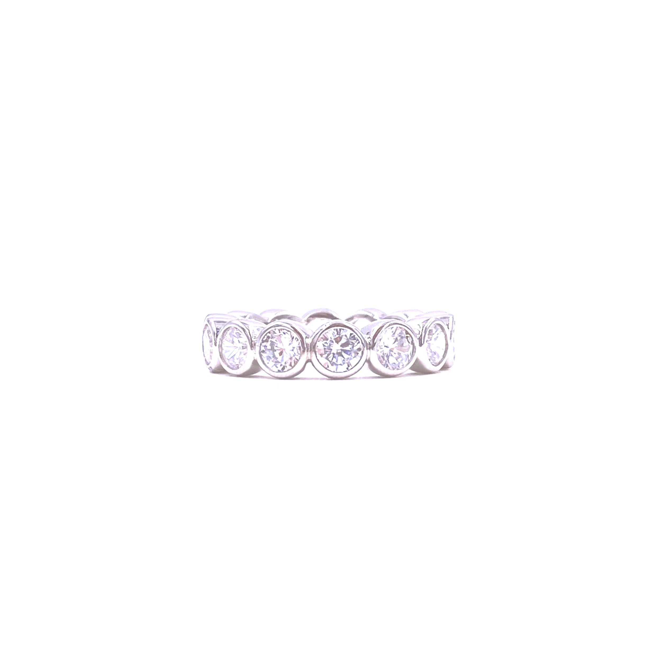 Ashley Gold Sterling Silver CZ Bezel Set Band Ring for Women - Elegant Cubic Zirconia Wedding Engagement Promise Jewelry Gift for Her - Perfect for Anniversaries, Valentine's Day & Special Occasions