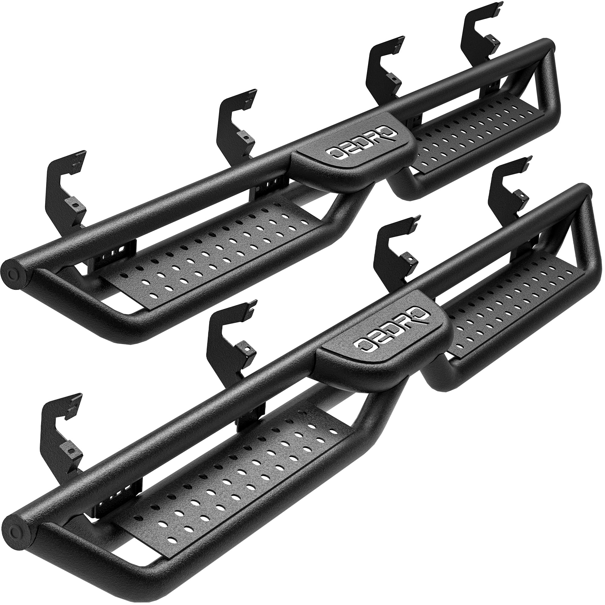 Heavy Duty Running Boards for 2019-2025 Chevy Silverado & GMC Sierra Crew Cab (1500/2500HD/3500HD) - 2-Step Side Nerf Bars with Carbon Steel Construction | Off-Road Protection & Easy Truck Access