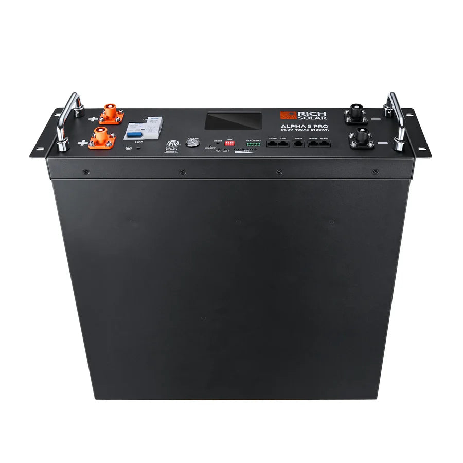 Rich Solar ALPHA 5 PRO 51.2V 100Ah LiFePO4 Lithium Battery - Solar Power Storage, Off-Grid Energy Backup for RV, Marine & Home Use