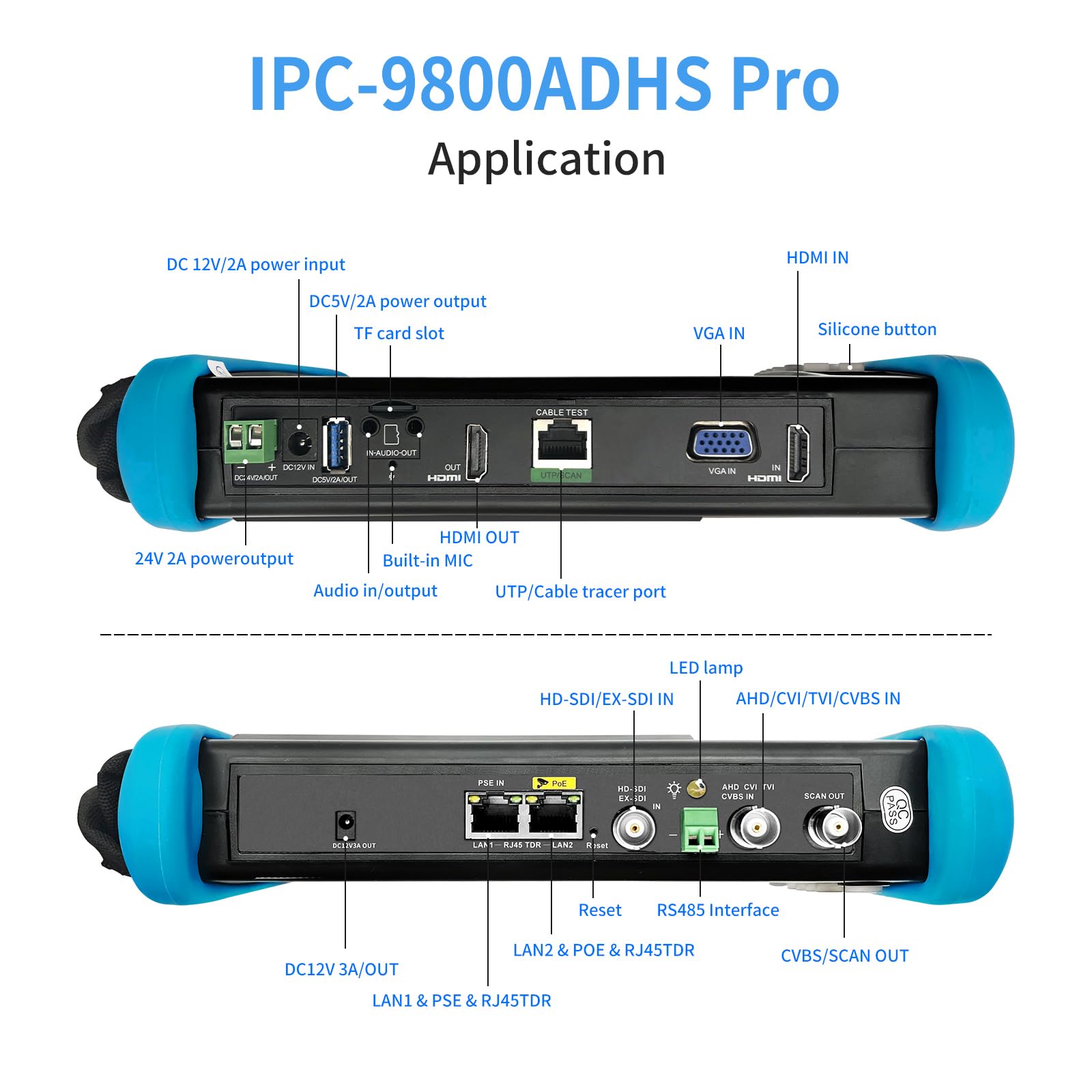 8K 32MP IP CCTV Camera Tester - 7inch IPS Touch Screen with TDR, POE, WiFi & HDMI Support for 8MP CVI/TVI/AHD/SDI/CVBS Cameras | IPC-9800ADHS Pro | Ideal for Security System Installation & Maintenance