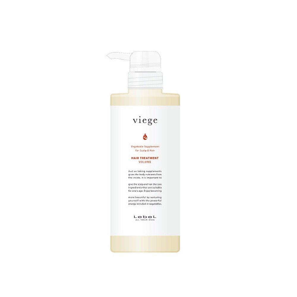 Lebel Viege Volumizing Hair Treatment 600ml - Vegetable Derived Salon Formula for Thicker Fuller Hair - Perfect for Daily Styling & Special Occasions
