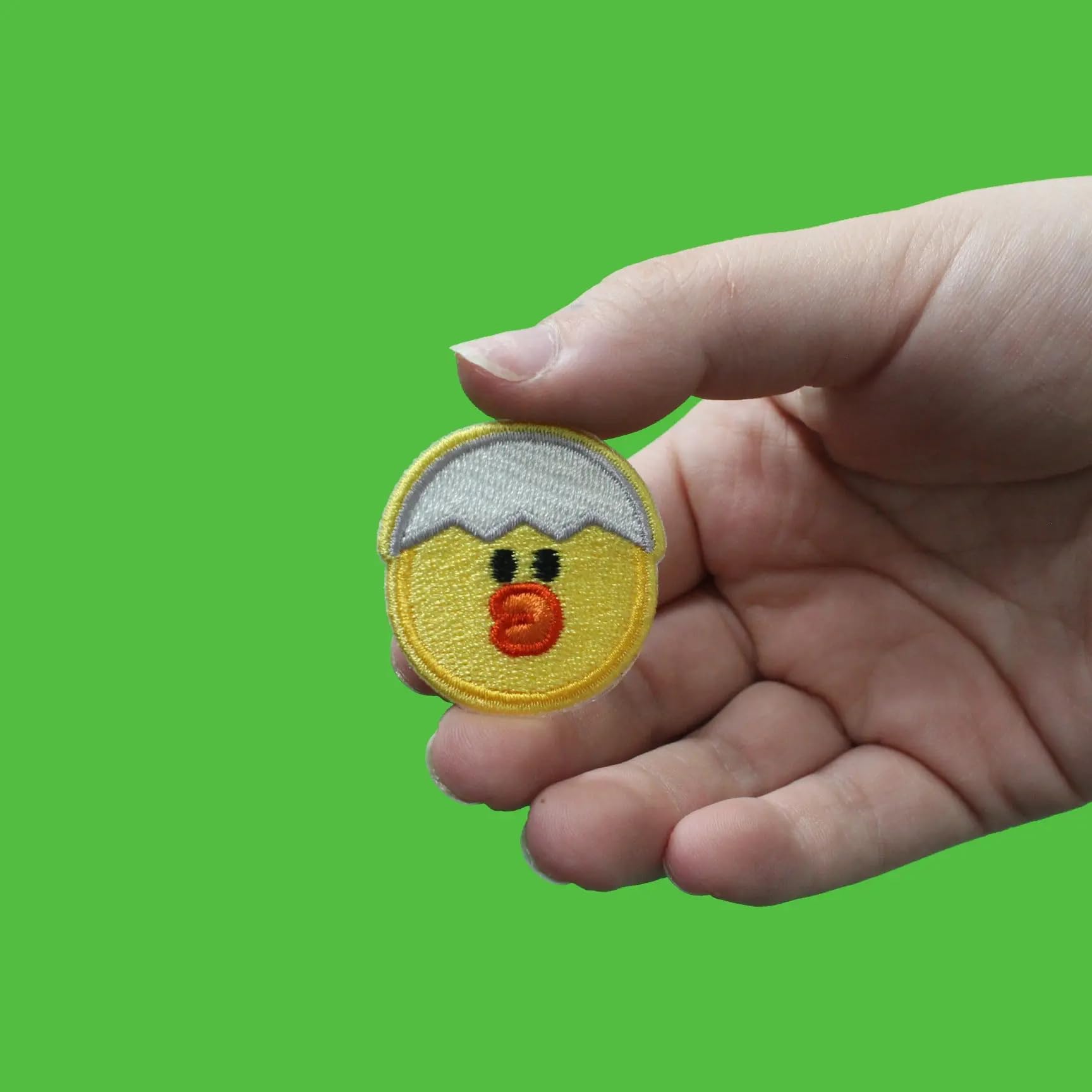 Line Friends Chick Sally Head with Eggshell Embroidered Iron On Patch - Cute Sewing Applique for DIY Crafts, Clothing & Accessories - Perfect for Hats, Bags, Jeans & Scrapbooking Projects