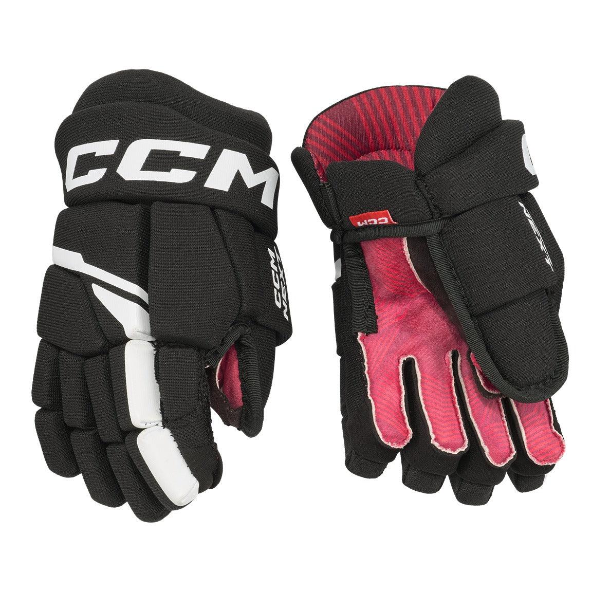 CCM Next Hockey Gloves for Youth - Lightweight Protective Hockey Gloves for Kids - Perfect for Ice Hockey Practice & Games