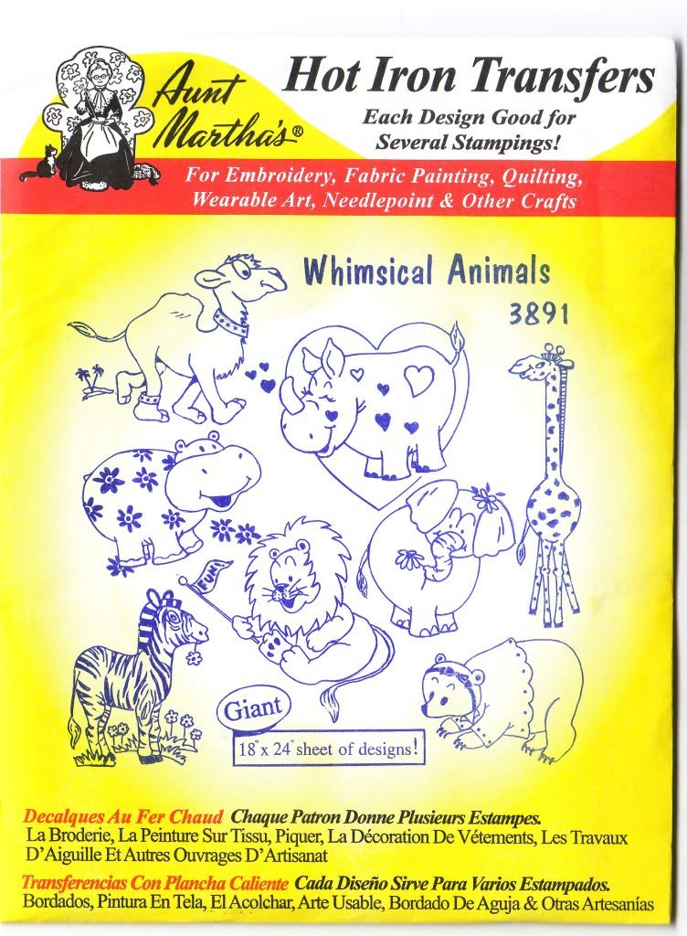 Whimsical Animals Iron-On Embroidery Transfers for DIY Crafts - Perfect for Home Decor, Quilting & Personalized Gifts