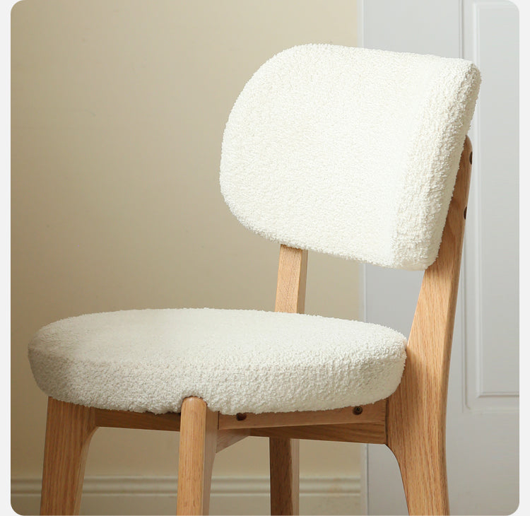 Solid Oak Wood Modern Velvet Makeup Stool - Soft Upholstered Vanity Seat for Dressing Table, Bedroom, and Beauty Salon