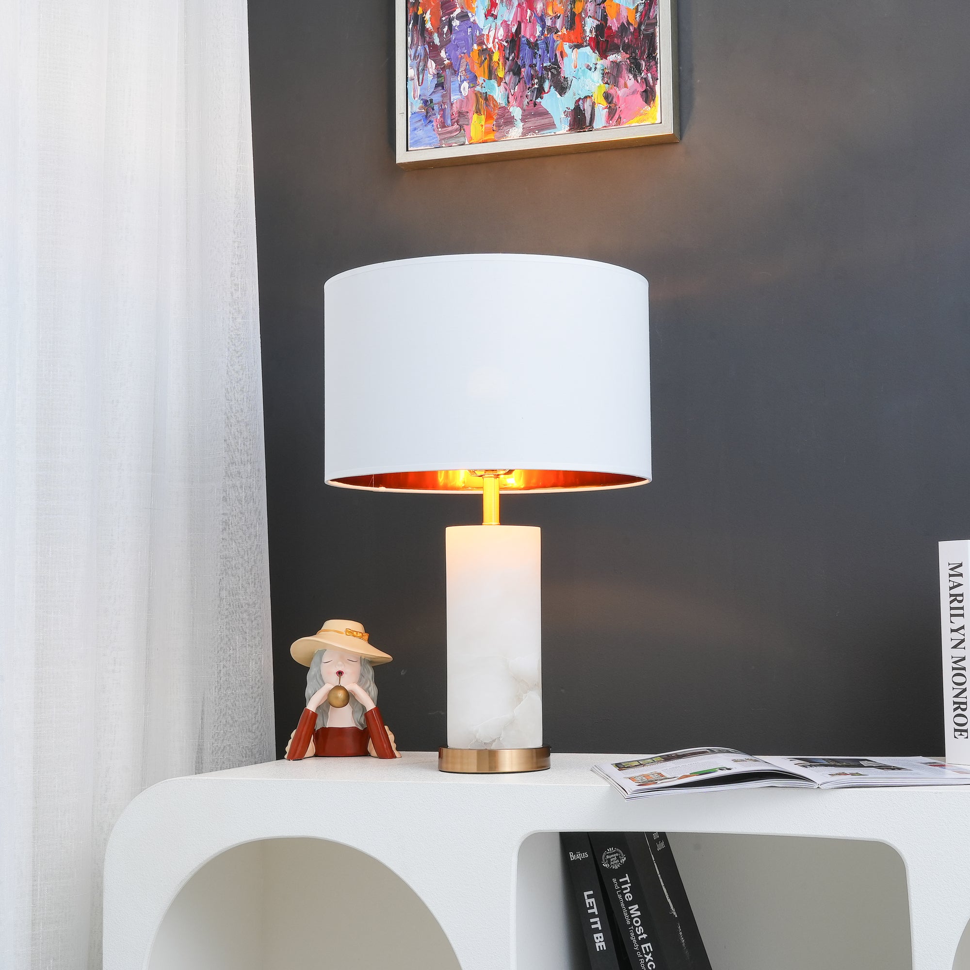 Modern Lineham Table Lamp - Adjustable LED Desk Light for Home Office, Bedroom & Study - Warm White & Cool White Dimmable Lighting for Reading & Working