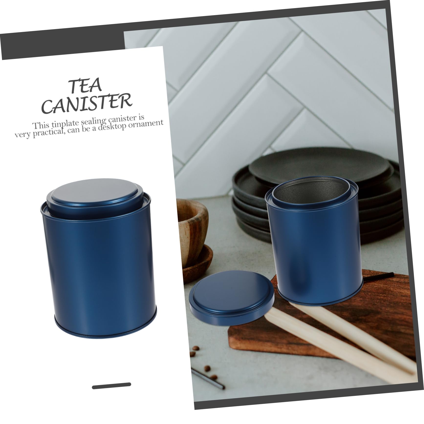 Operitacx Airtight Tea Storage Canister - Tinplate Tea Canister with Seal, Multi-Functional Household Tea Container for Loose Leaf Tea, Coffee, Sugar & Spices - Perfect for Kitchen, Pantry & Office Use