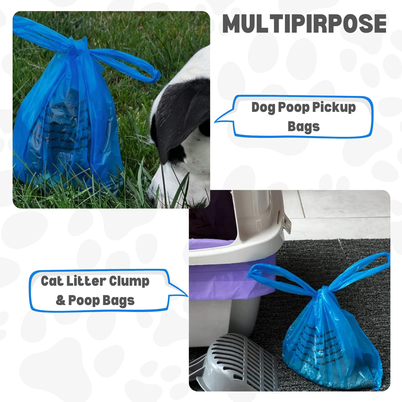 **500 Count Disposable Baby Diaper Bags with Fresh Baby Powder Scent - Easy Tie Handles, Bulk Pack for Diapers, Dog Poop, Cat Litter & Sanitary Pads Disposal - Perfect for Travel, Daycare & Pet Owners**