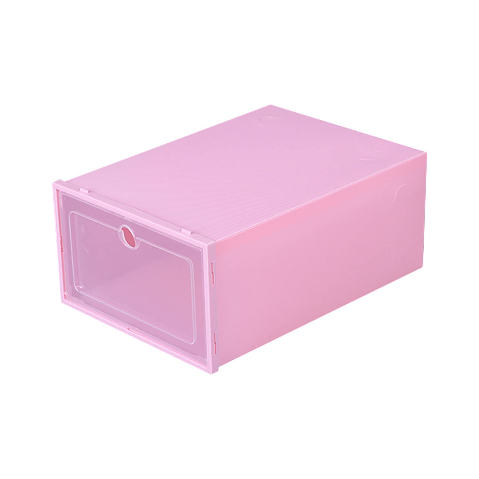 Stackable Clear Plastic Shoe Organizer Box - Foldable Storage for Home & Travel