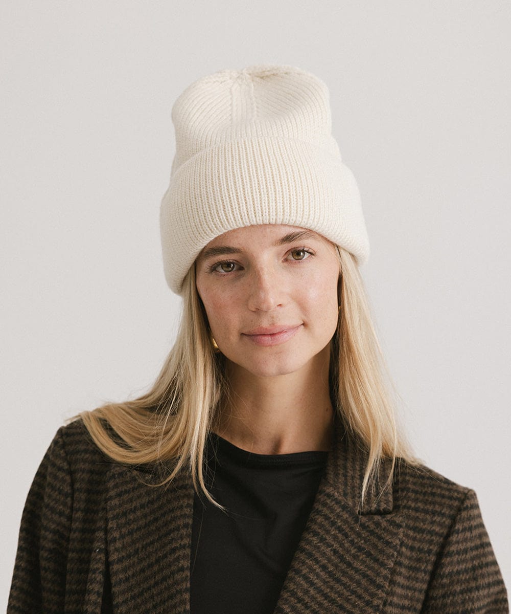 Lou Oversized Knit Beanie - Soft Chunky Winter Hat for Women & Men - Perfect for Cold Weather, Skiing, and Outdoor Activities