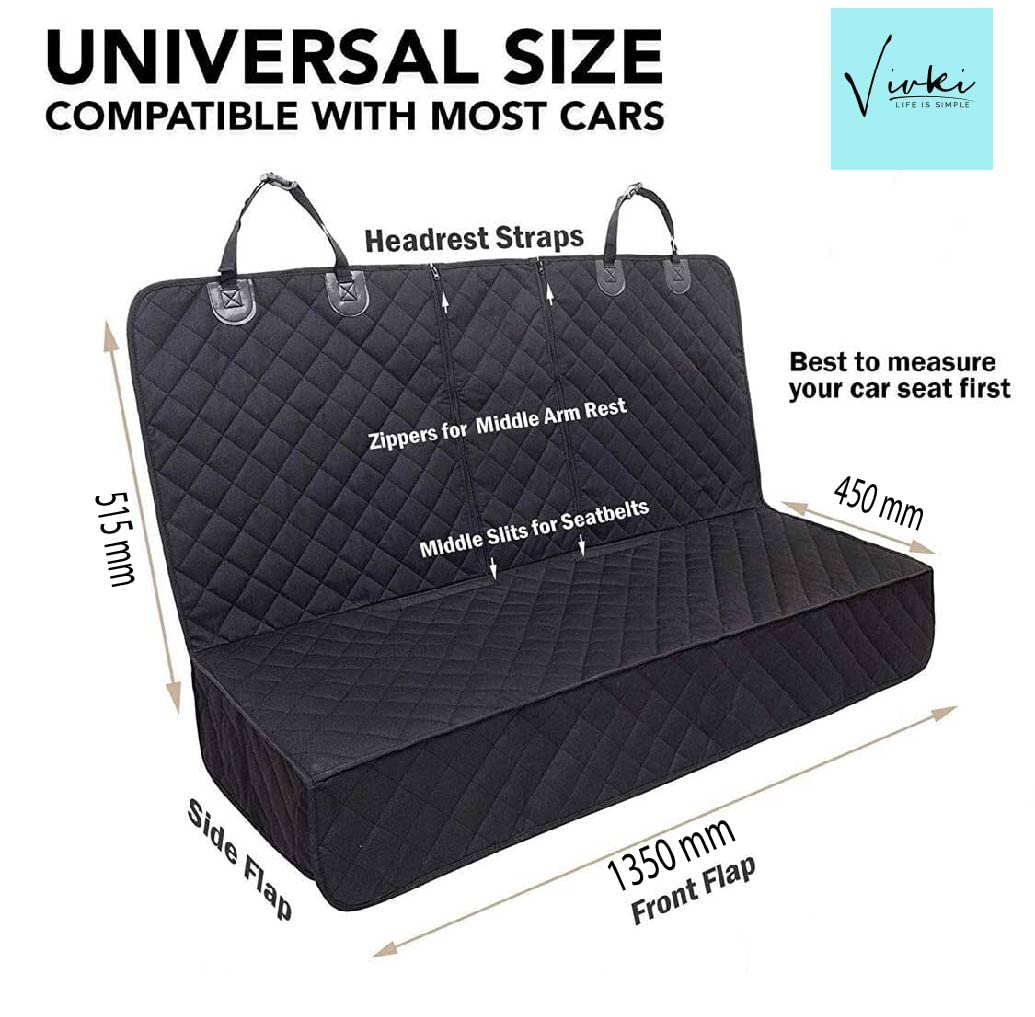 Vivki™ Luxury Dog Car Seat Cover - Heavy Duty Waterproof Pet Seat Protector with Seat Belt & Non-Slip Design for Cars, SUVs, Trucks | Perfect for Road Trips, Daily Commutes & Pet Travel Protection