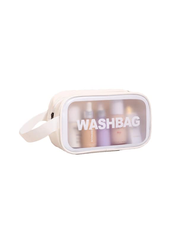 Waterproof PVC Travel Toiletries Bag - Clear Cosmetic Makeup Organizer Pouch for Women | Portable Wash Bag for Airplane, Gym, Camping & Vacation Essentials