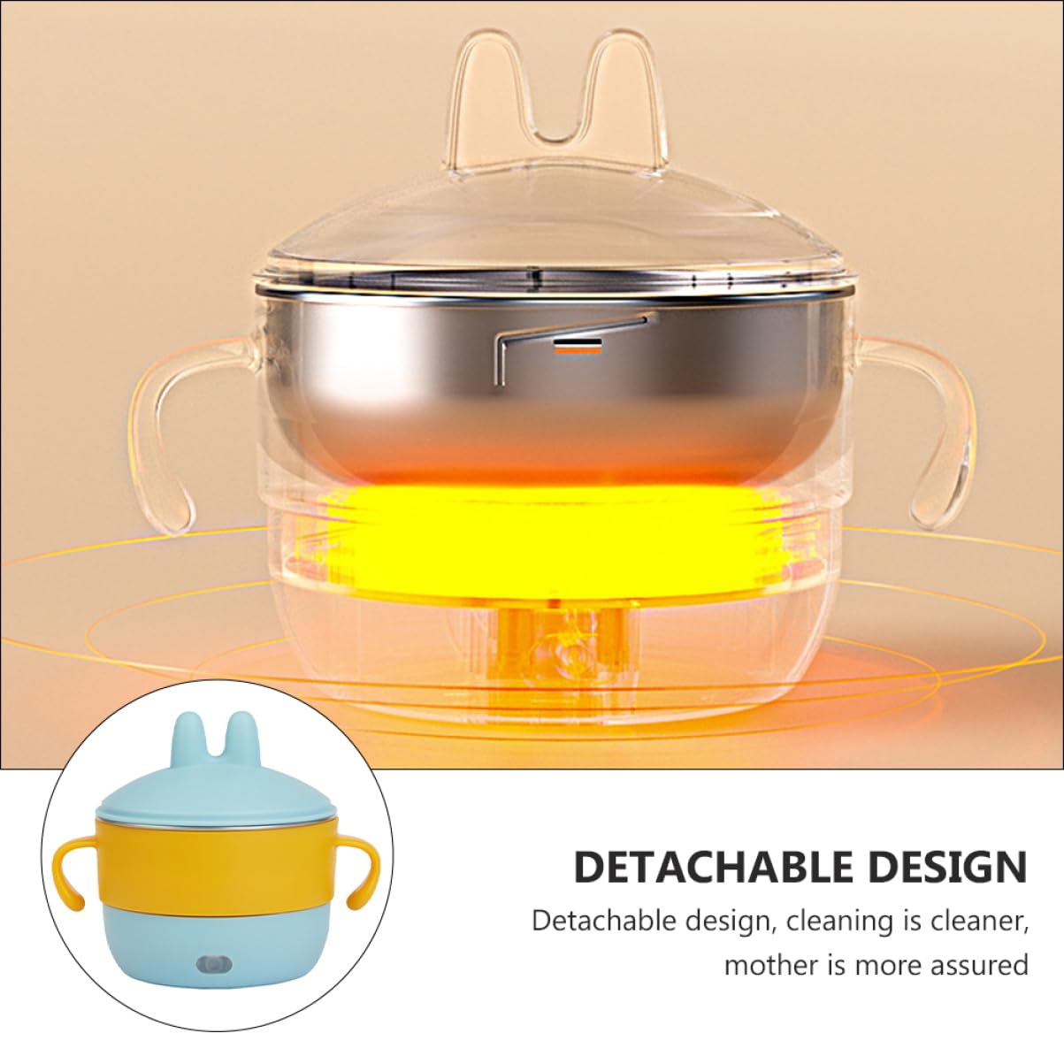 MAGICLULU 2 Pack Baby Feeding Bowls with Detachable Design - BPA-Free Toddler Food Containers for Snacks, Cereal & Puree | Perfect for Home, Travel & Daycare Use