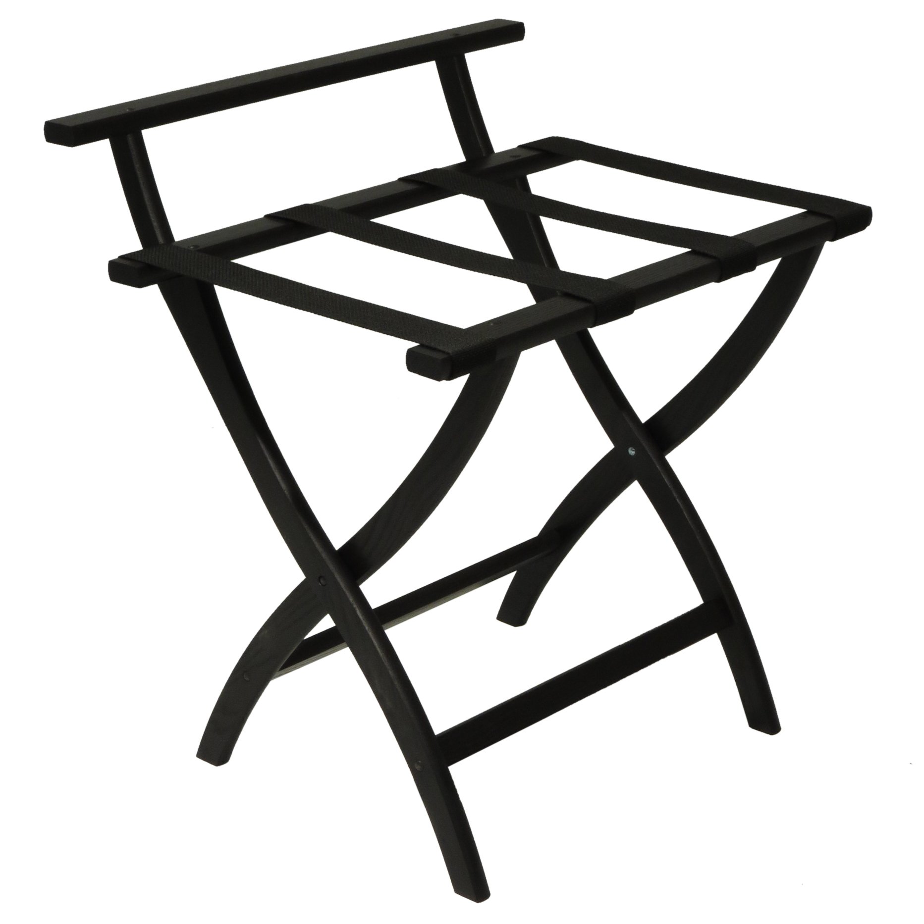 Wooden Mallet WallSaver Luggage Rack with Black Straps - Space-Saving Travel Organizer for Hotels, Dorms & Small Apartments