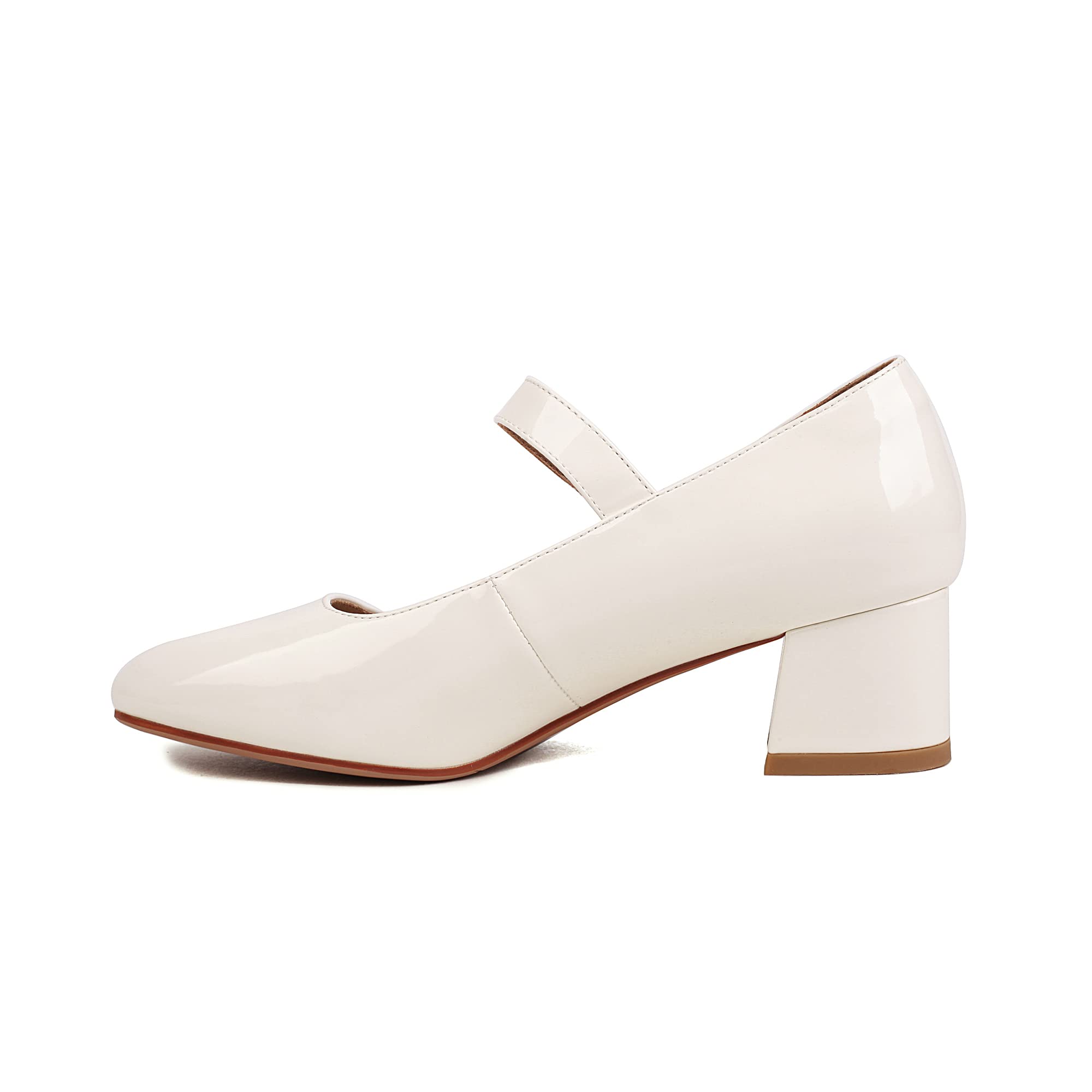 Women's Naiyee Mary Jane Shoes - Chunky Heel Ankle Strap Dress Pumps with Low Heels & Rounded Toe | Perfect for Office, Weddings & Formal Events