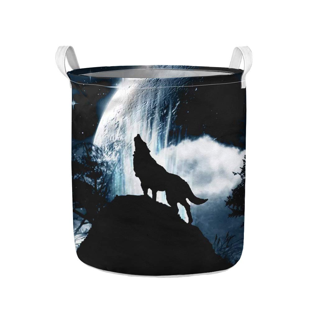 Dirty Clothes Hamper - Large Laundry Basket with Cool Wolf Design, Washable Fabric Storage Organizer for Bedroom, Bathroom & Nursery - Perfect for Boys, Kids & Baby Gifts | Ideal for Laundry Room Organization & Clothes Storage