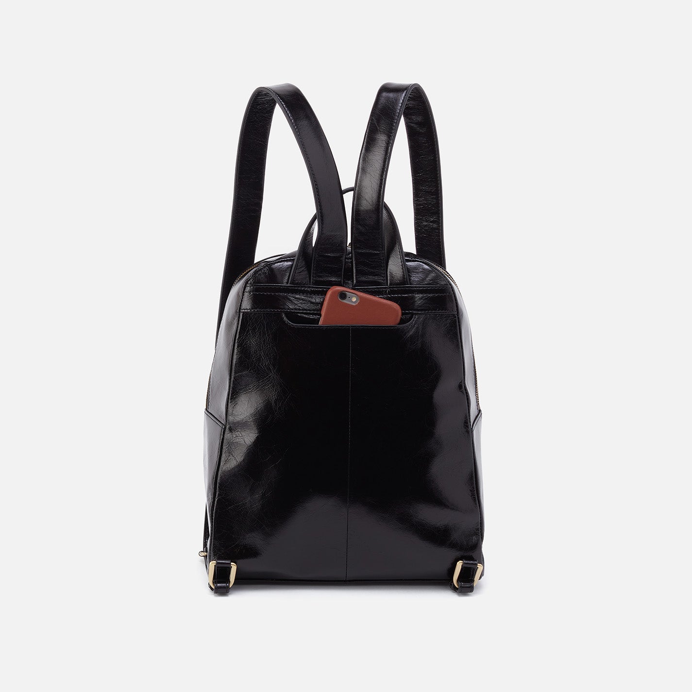 Premium Polished Leather Billie Backpack - Stylish & Durable Black Laptop Backpack for Work, Travel & College | Water-Resistant & Spacious Design