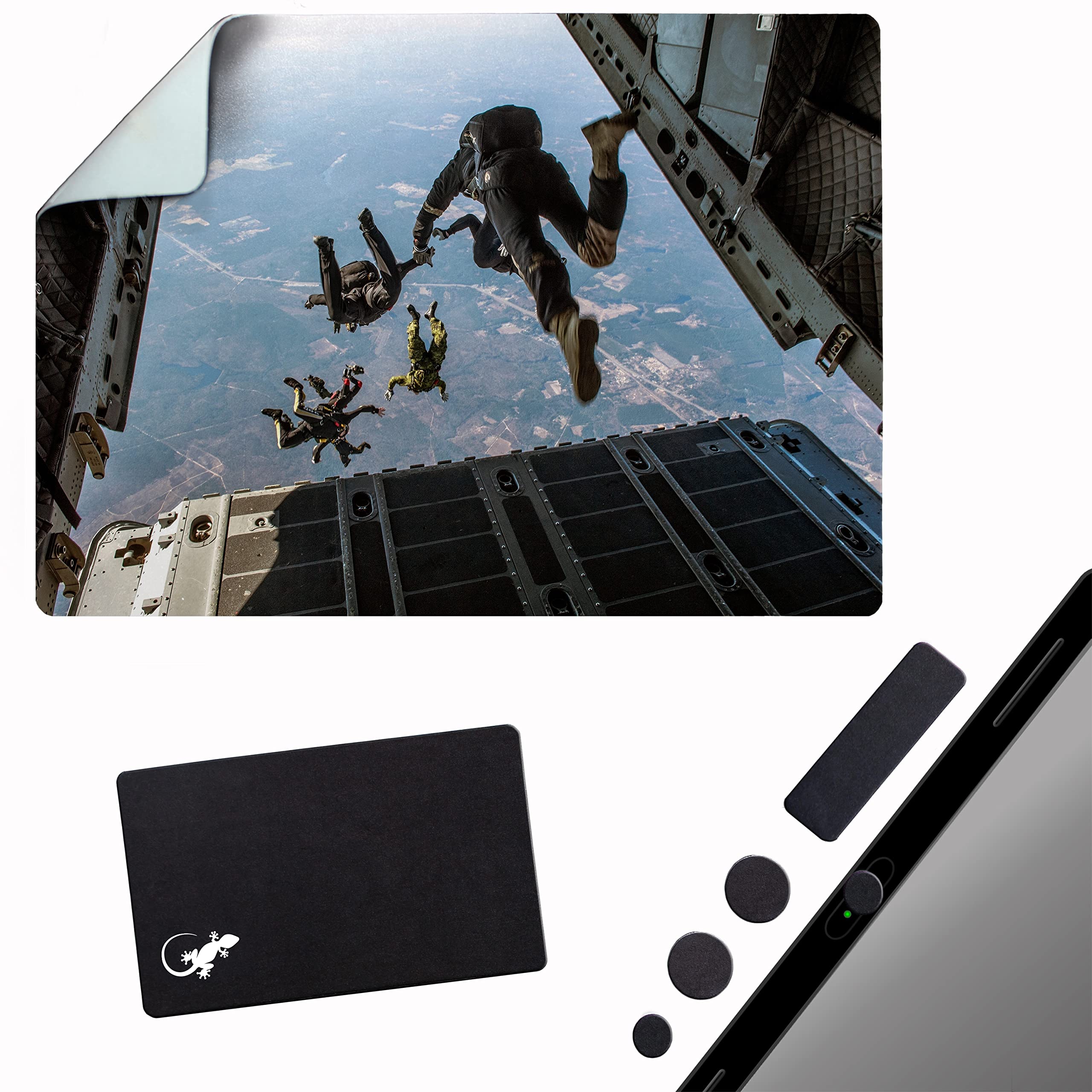 Non-Slip Adhesive Mouse Pad - Peel & Stick for Any Surface | Portable Travel Mouse Pad with Strong Grip | Perfect for Laptops, Desks & Cars | Sky Dive Design for Smooth Tracking & Precision Control
