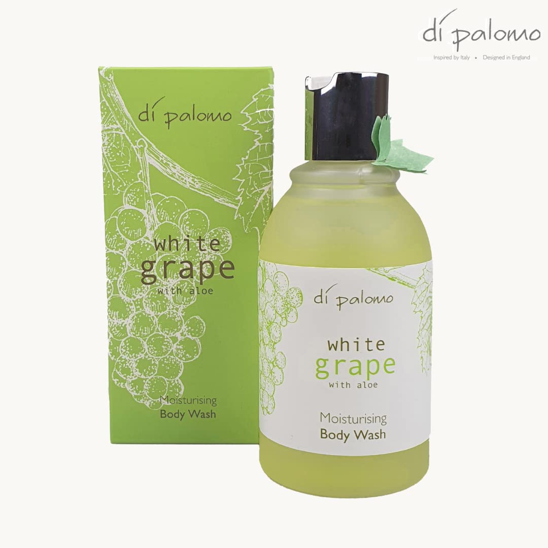 Di Palomo Vegan White Grape & Aloe Body Wash 240ml - Moisturizing Shower Gel for Women & Men with Skincare Benefits | Luxury Bubble Bath & Shower Gel | Vegan Gifts for Spa, Relaxation & Daily Hydration