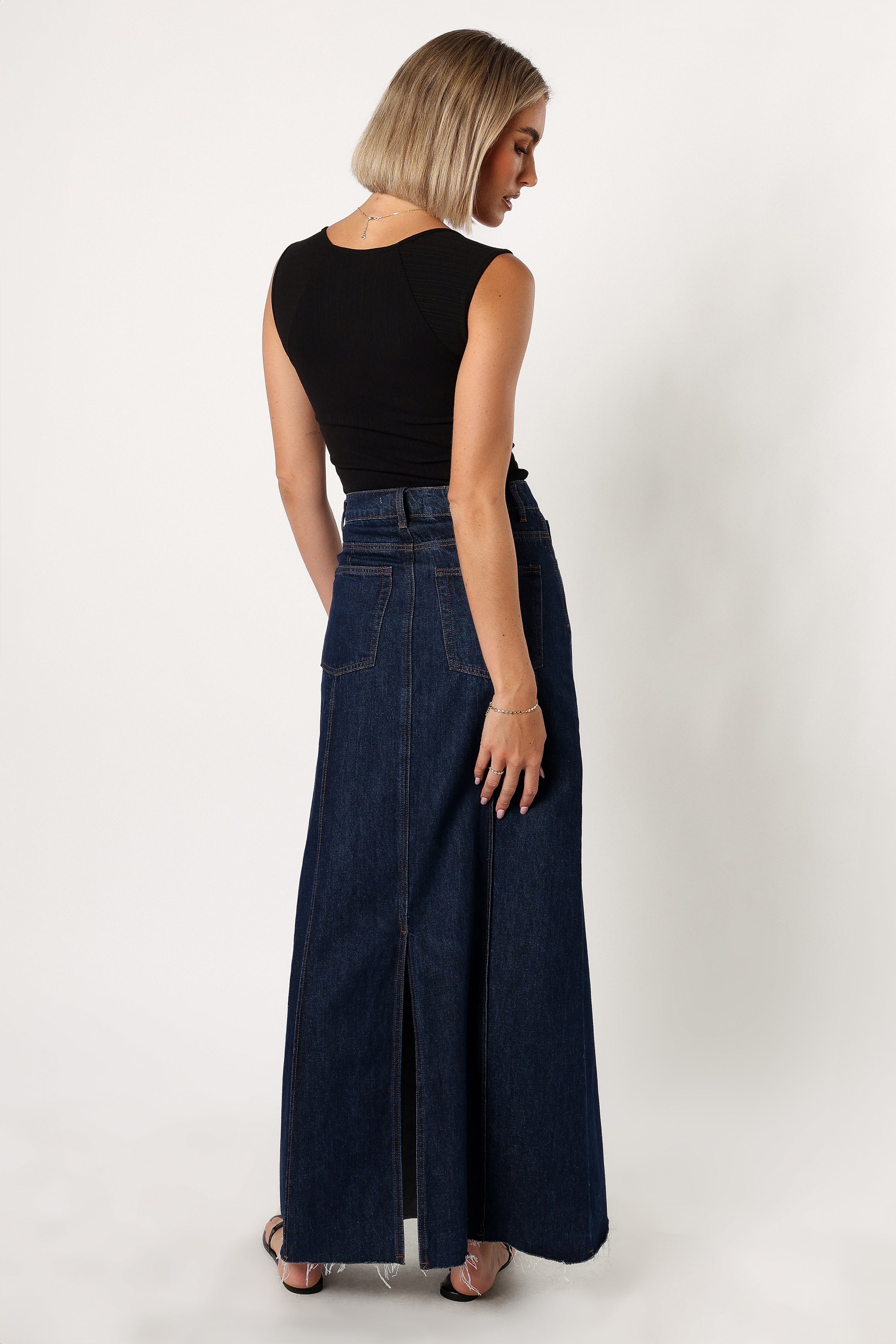 Caprice Denim Maxi Skirt for Women - Indigo Blue Long Denim Skirt | Boho Chic Style, High Waisted, Flowy & Comfortable | Perfect for Casual Outings, Beach Vacations & Summer Fashion