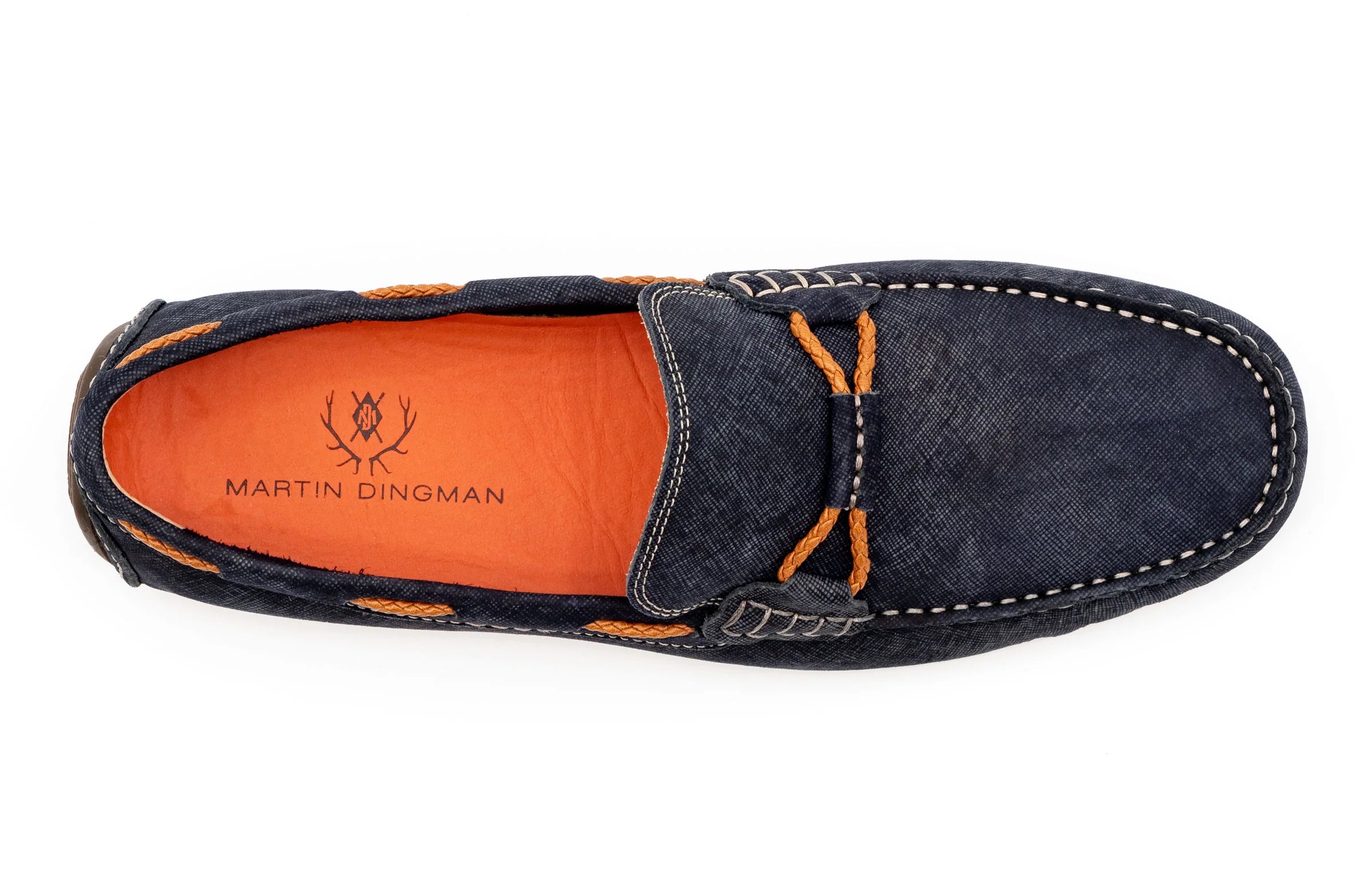 Martin Dingman Navy Blue Bermuda Loafers for Men - Comfortable Slip-On Dress Shoes for Business, Casual & Travel