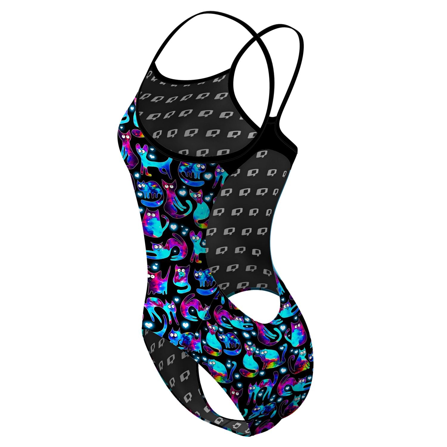 Space Kitties Skinny Strap for Women - Adjustable Thin Elastic Hair Band Headband for Sports, Yoga, Workouts & Everyday Wear