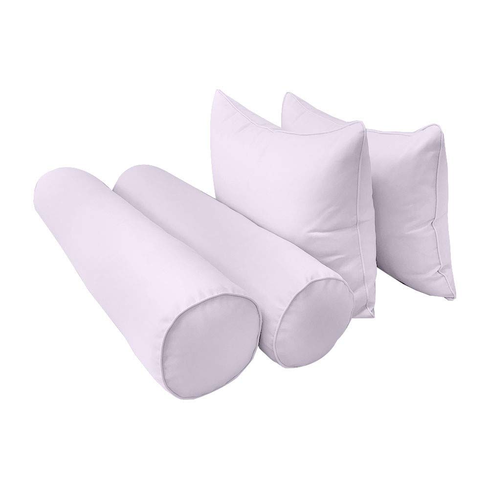 Prolinemax Outdoor Style 4 Twin-XL Piped Trim Daybed Mattress Bolster Pillow Fitted Sheet Cover Only - AD107 | Perfect for Patio, Sunroom & Guest Bedroom Decor